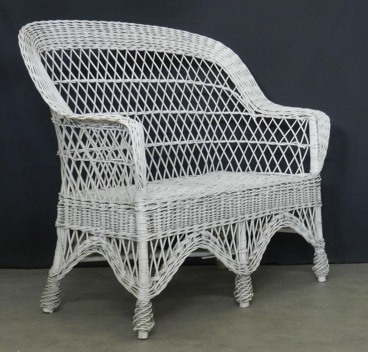 white cane sofa