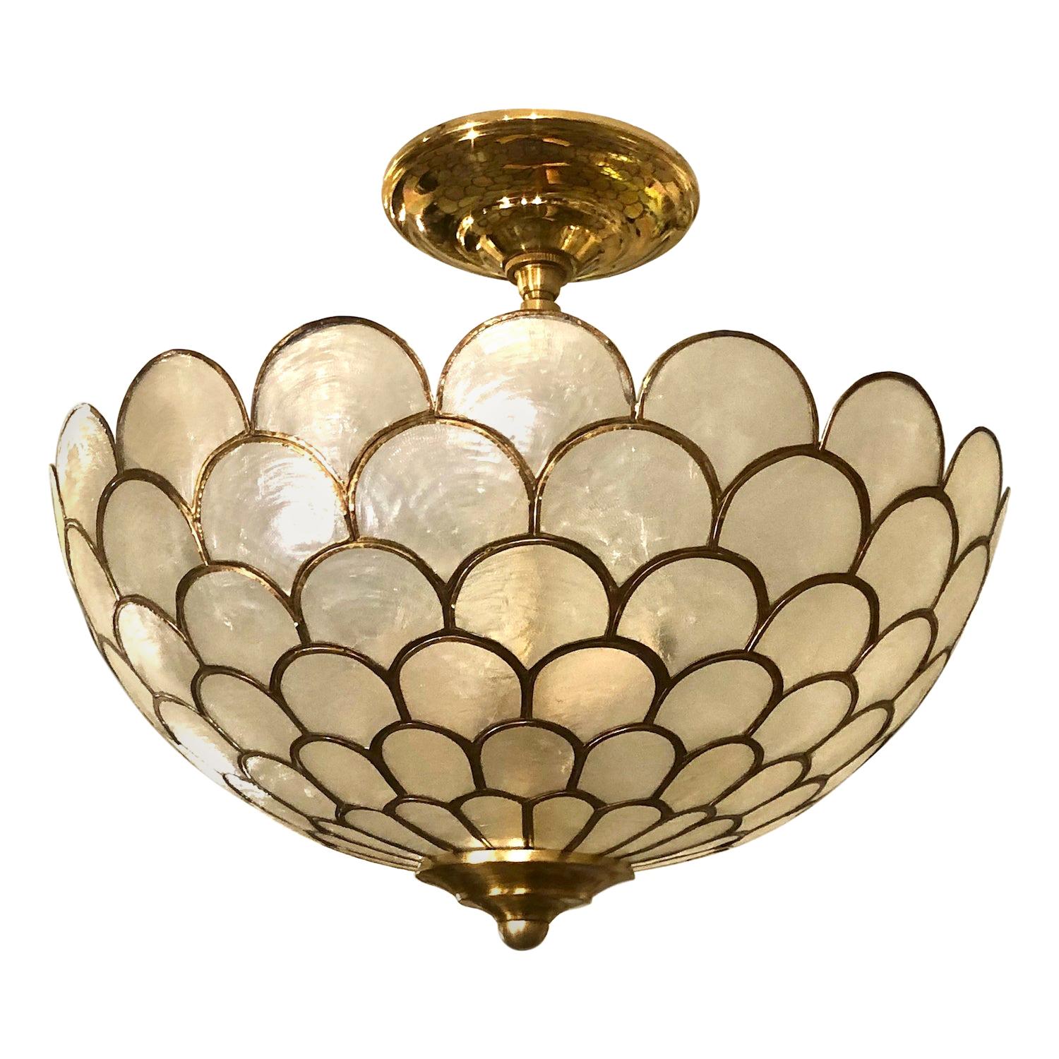 Midcentury Capiz Pendant Fixture