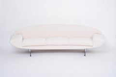 Midcentury Capri Sofa by Johannes Andersen Reupholstered in White Teddy Fur