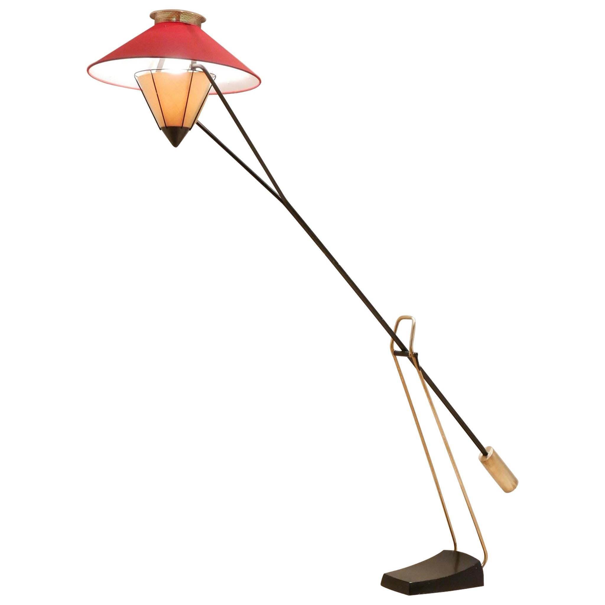 Midcentury Carl Auböck Austrian Counterweight Floor Lamp For Sale