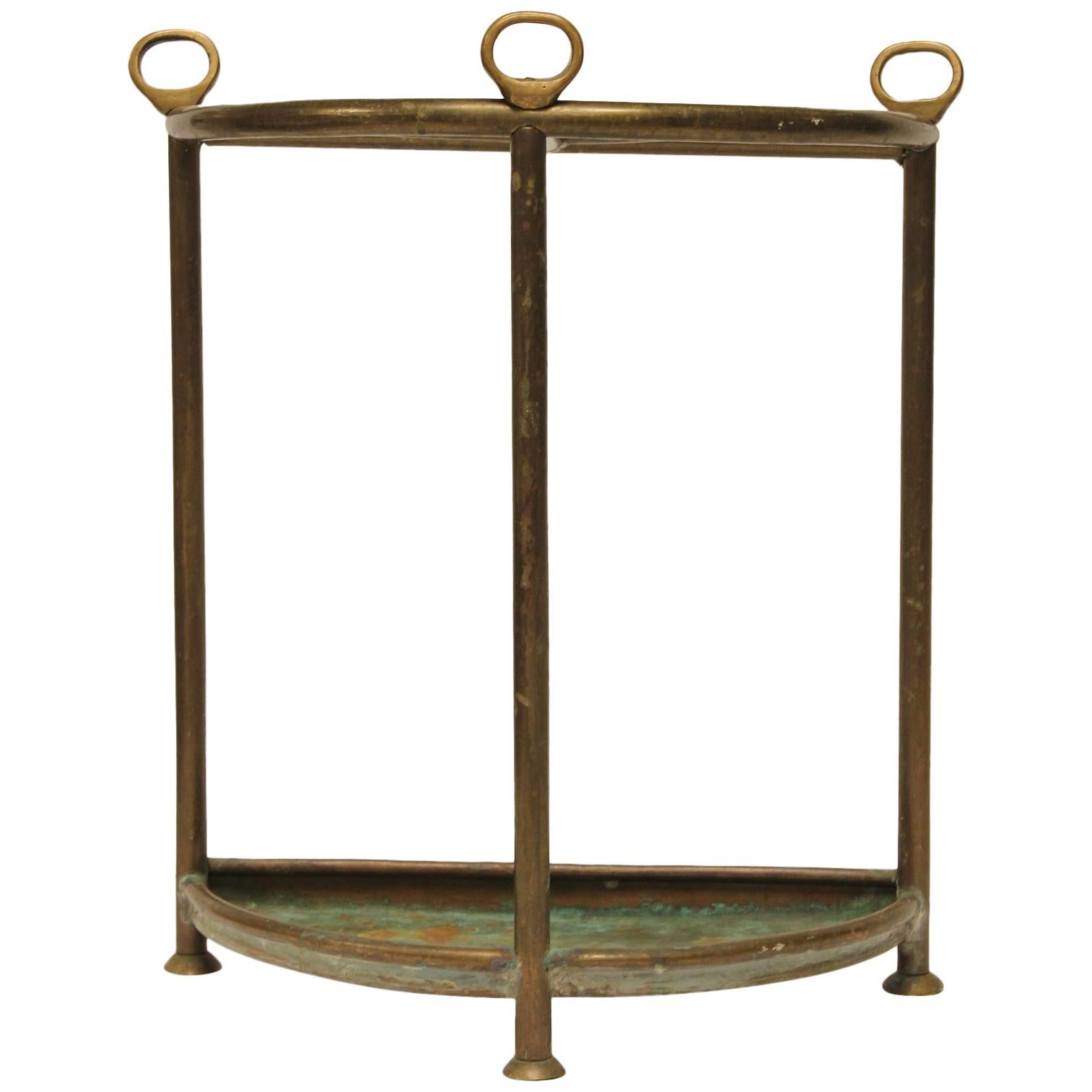 Midcentury Carl Auböck Style Brass Umbrella Stand For Sale