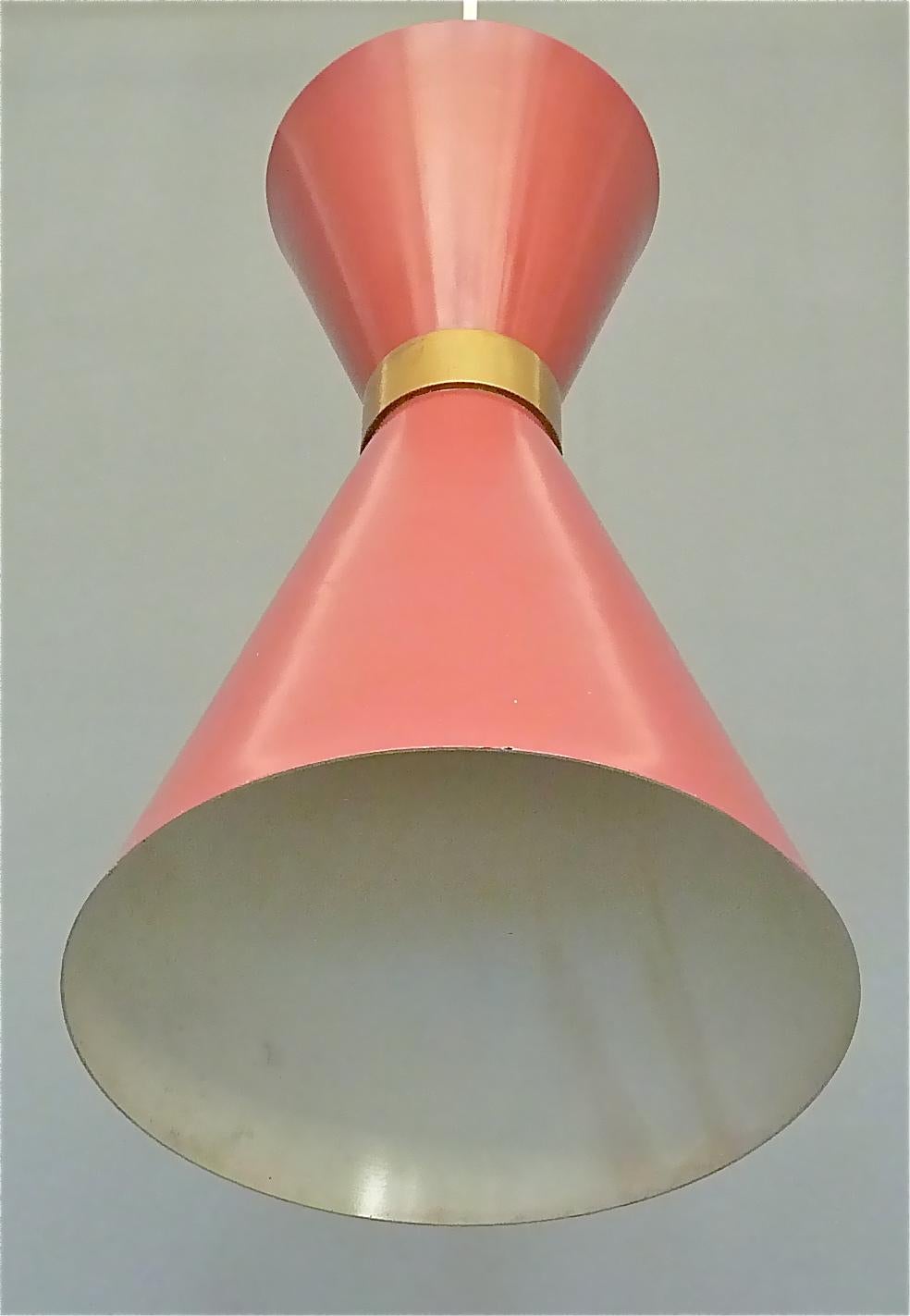 Midcentury Carl Moor BAG Turgi Pendant Lamp Diabolo Red Stilnovo Style 1950s For Sale 4