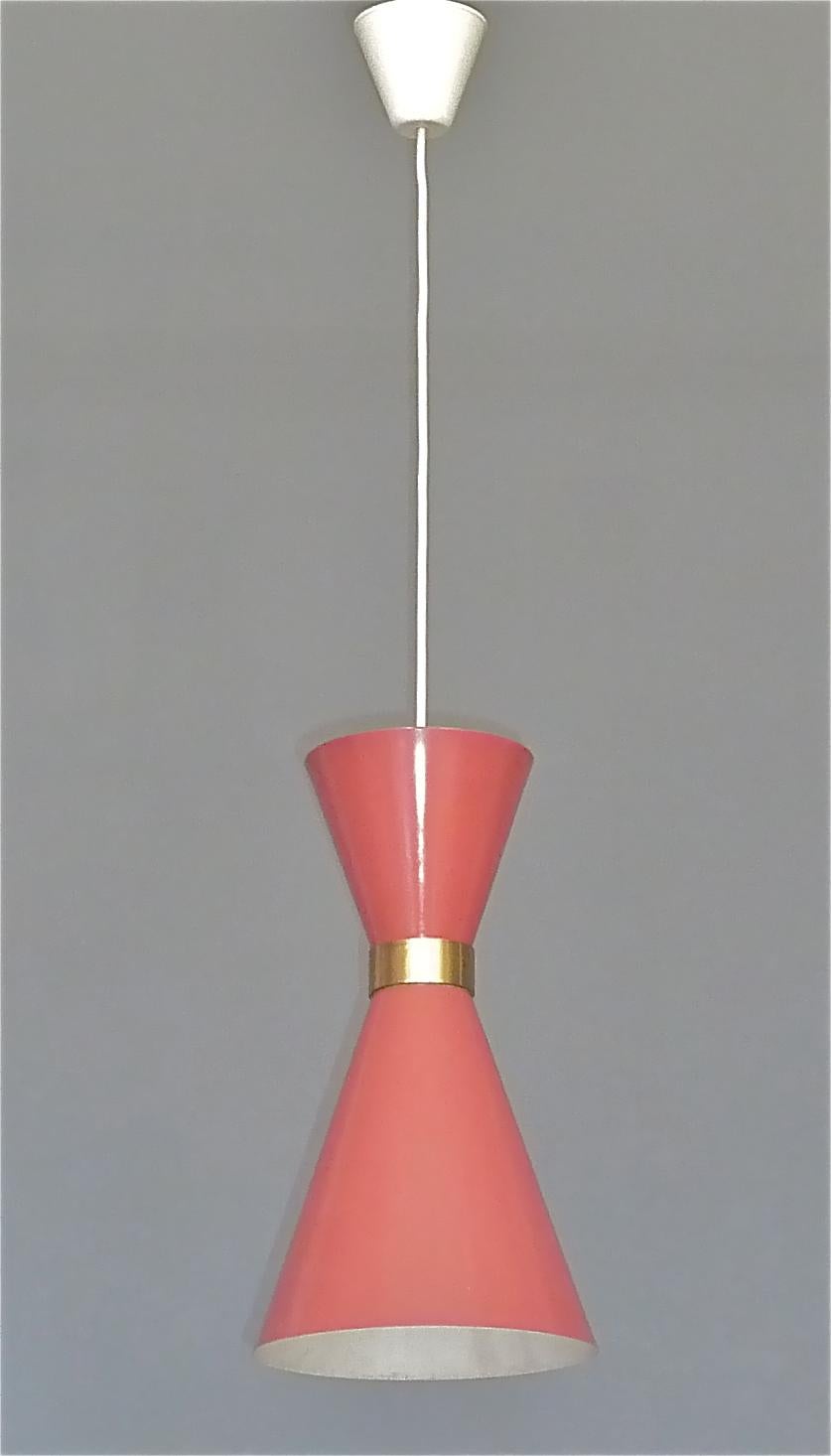 Lampe à suspension BAG Turgi Diabolo Red Stilnovo Style Midcentury Carl Moore 1950s en vente 6