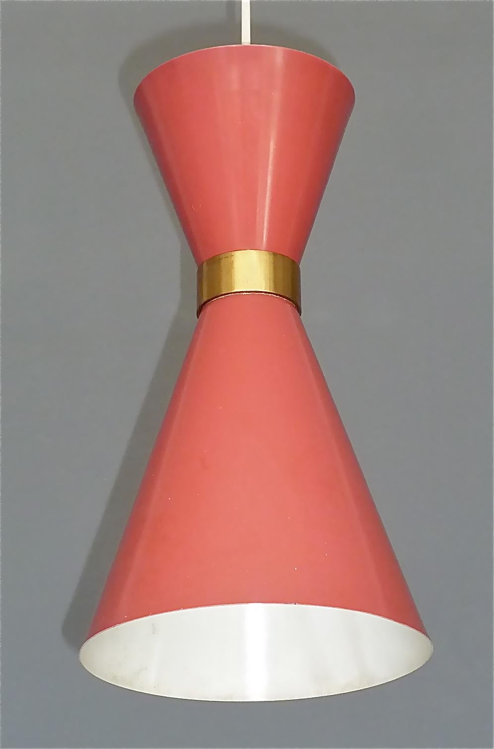 Lampe à suspension BAG Turgi Diabolo Red Stilnovo Style Midcentury Carl Moore 1950s en vente 7
