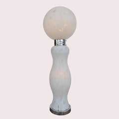 Midcentury Carlo Nason Mazzega Murano Glass and Chrome Floor Lamp
