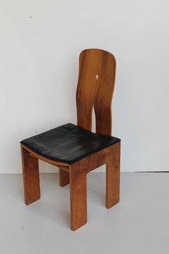 Midcentury Carlo Scarpa Natural Walnut Italian Chair Mod 1934-765 Bernini, 1977