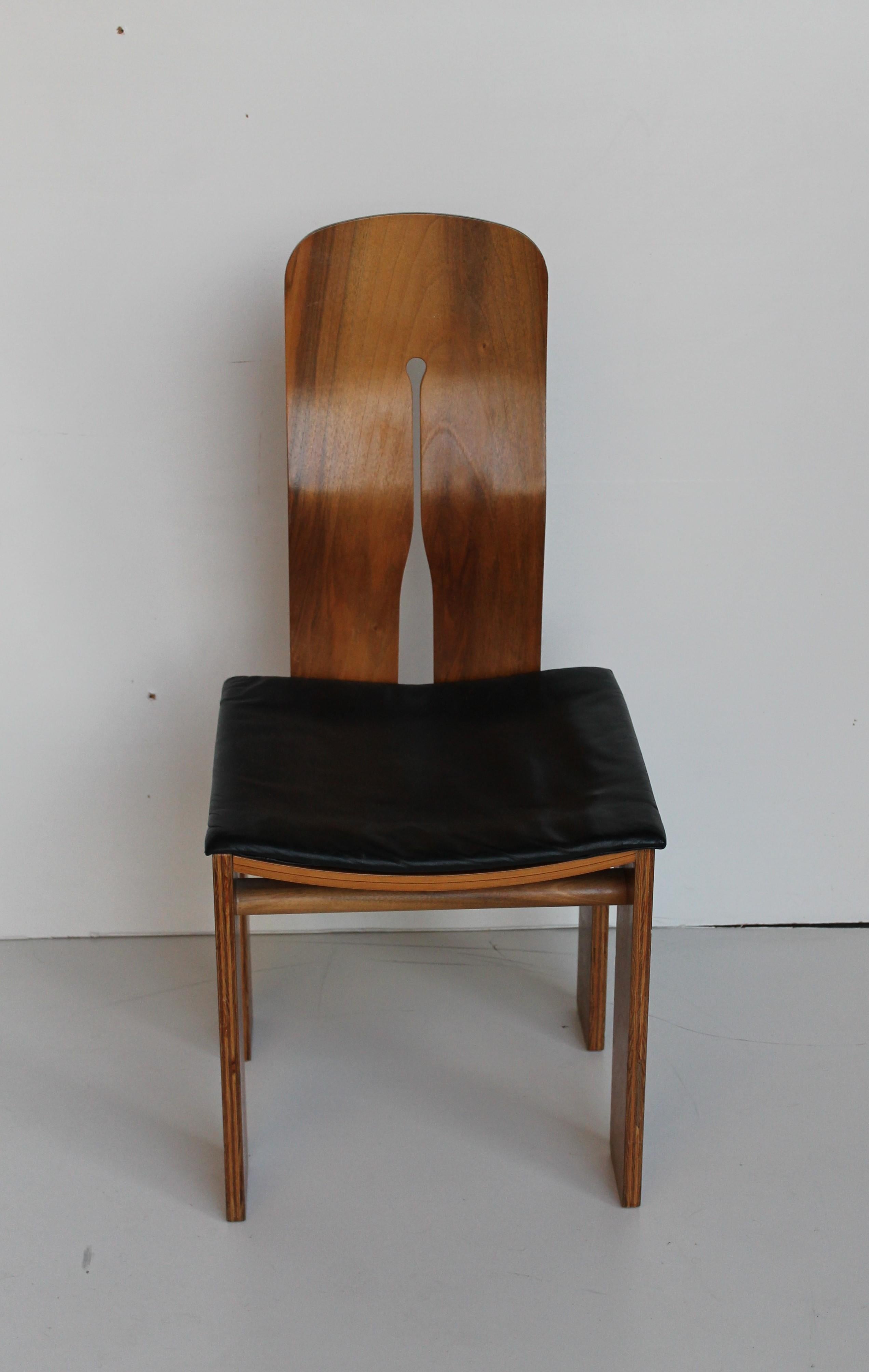 Midcentury Carlo Scarpa Natural Walnut Italian Chair Mod 1934-765 Bernini, 1977 2