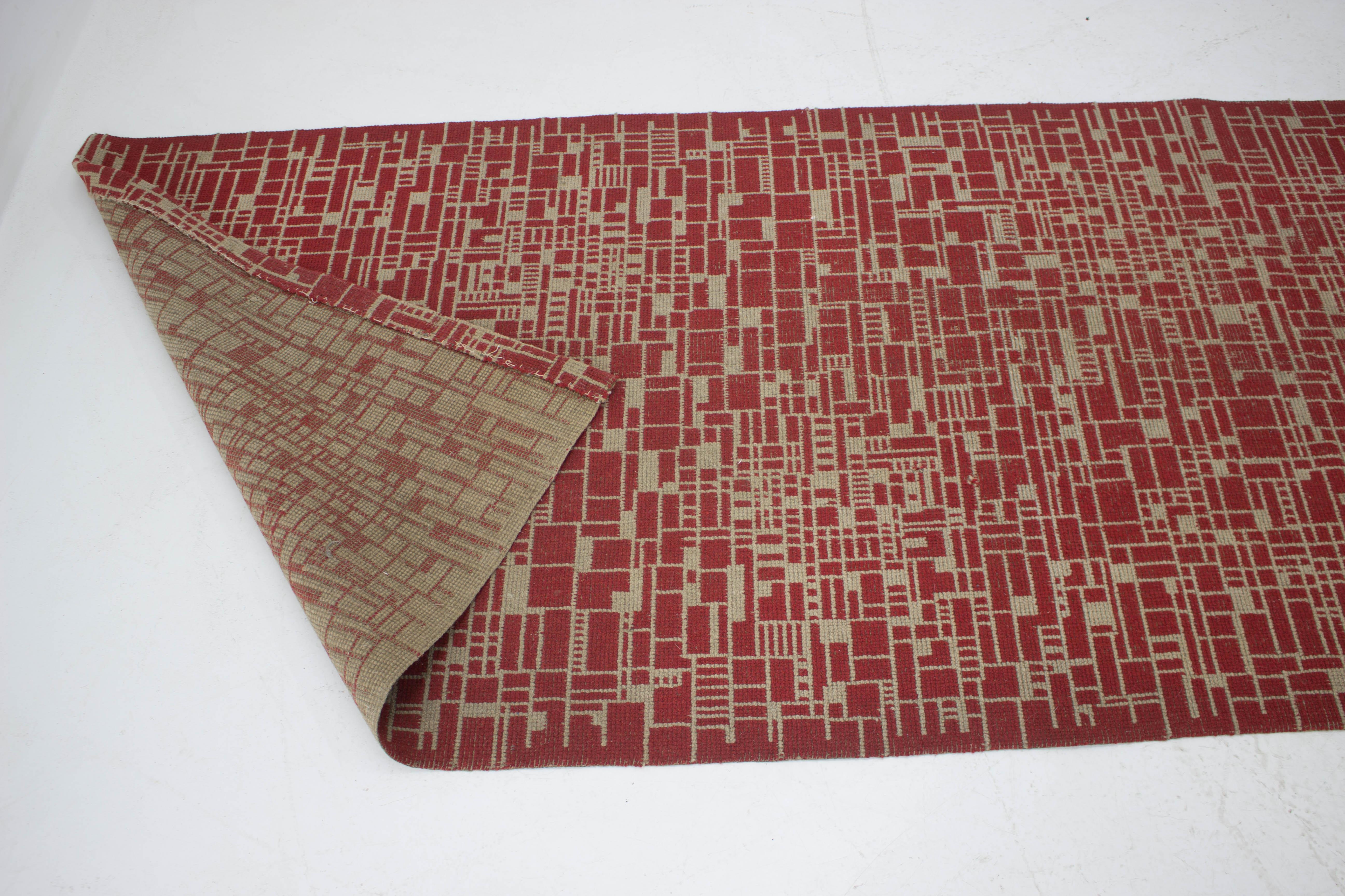 Fabric Midcentury Carpet or Rug, Czechoslovakia, 1940s