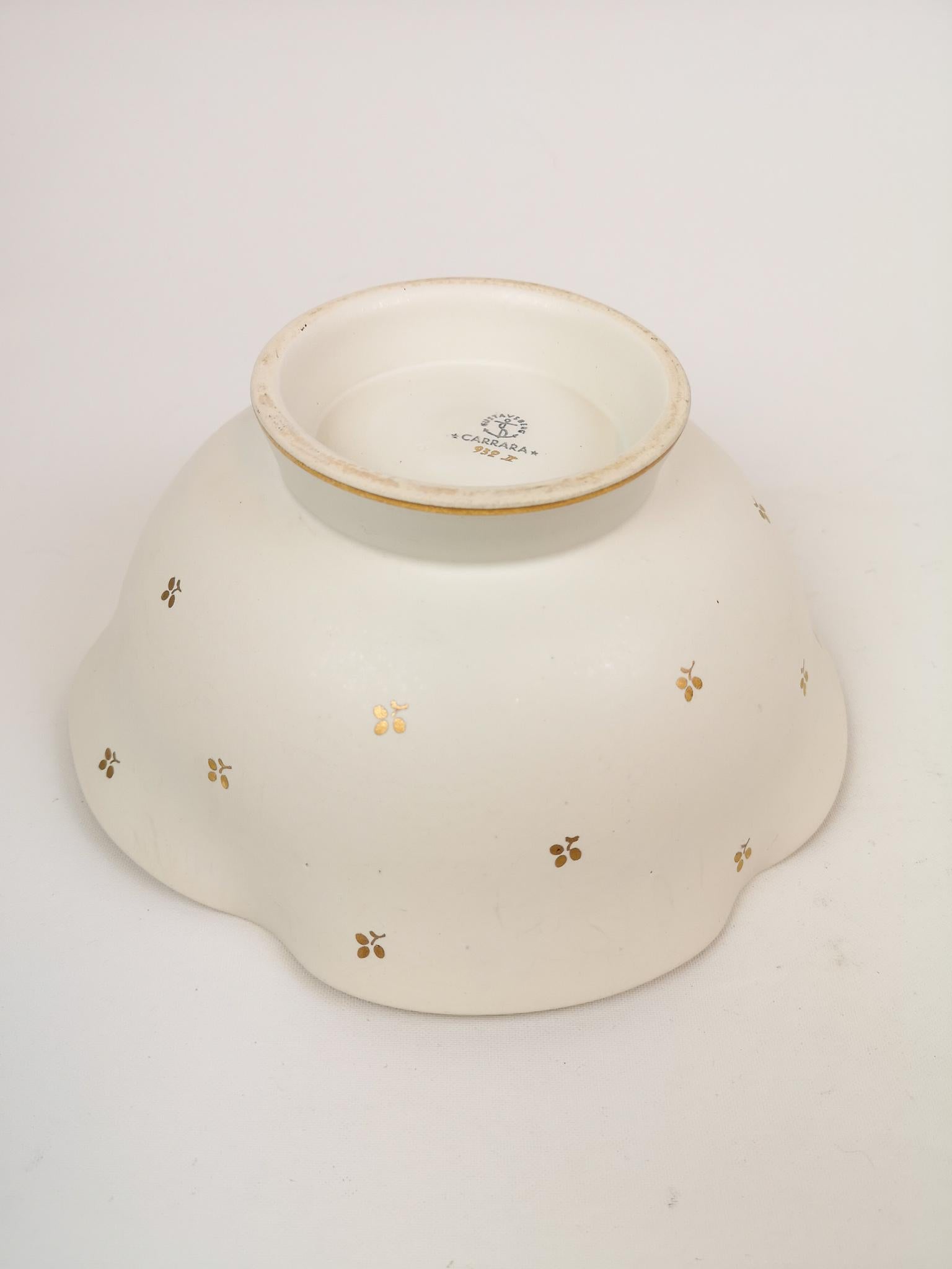 Ceramic Midcentury Carrara Vase and Bowl by Gustavsberg Wilhelm Kåge, 1940s