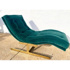 Midcentury Carson’s Wave Chaise Lounge After Milo Baughman