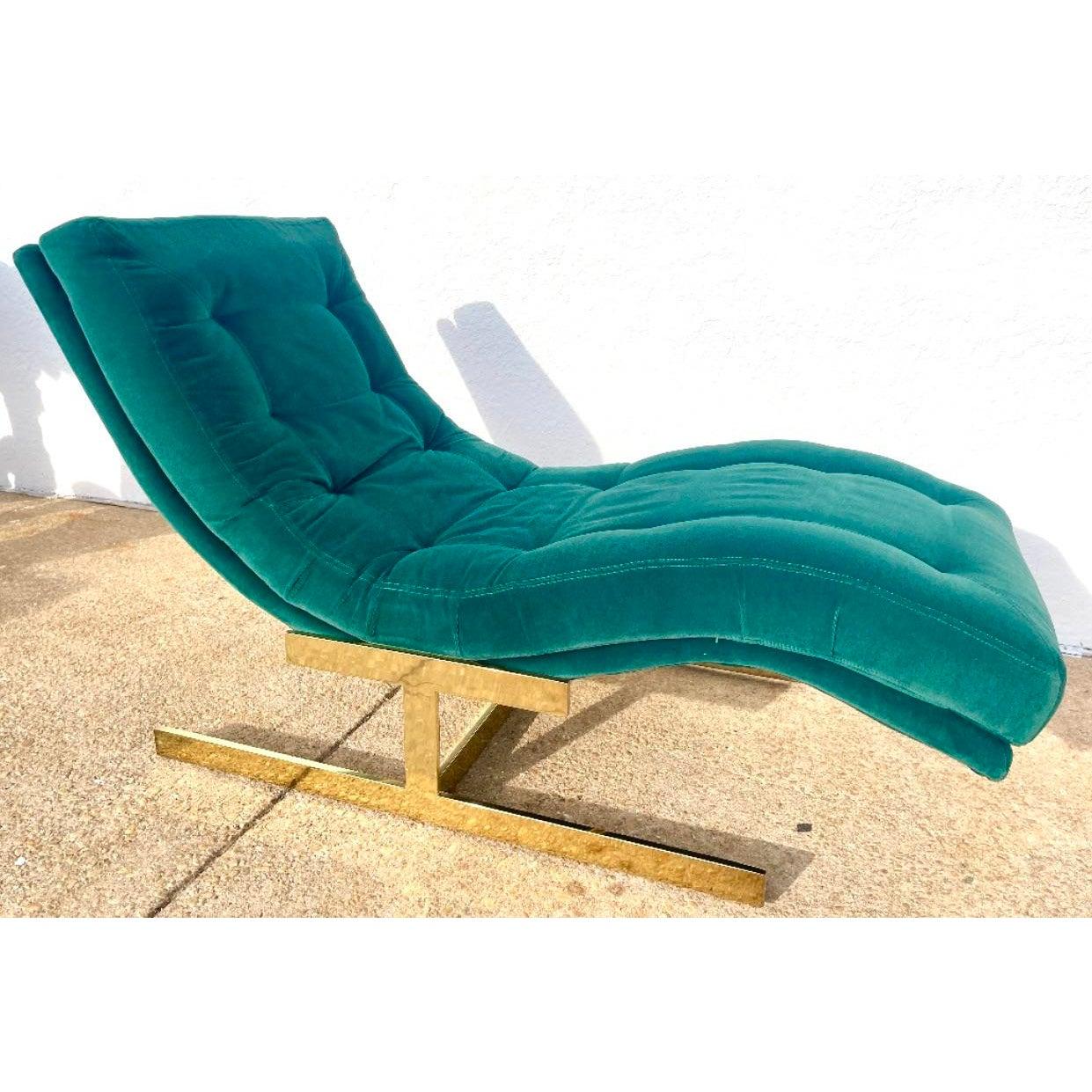 Mid-Century Modern Midcentury Carson’s Wave Chaise Lounge After Milo Baughman
