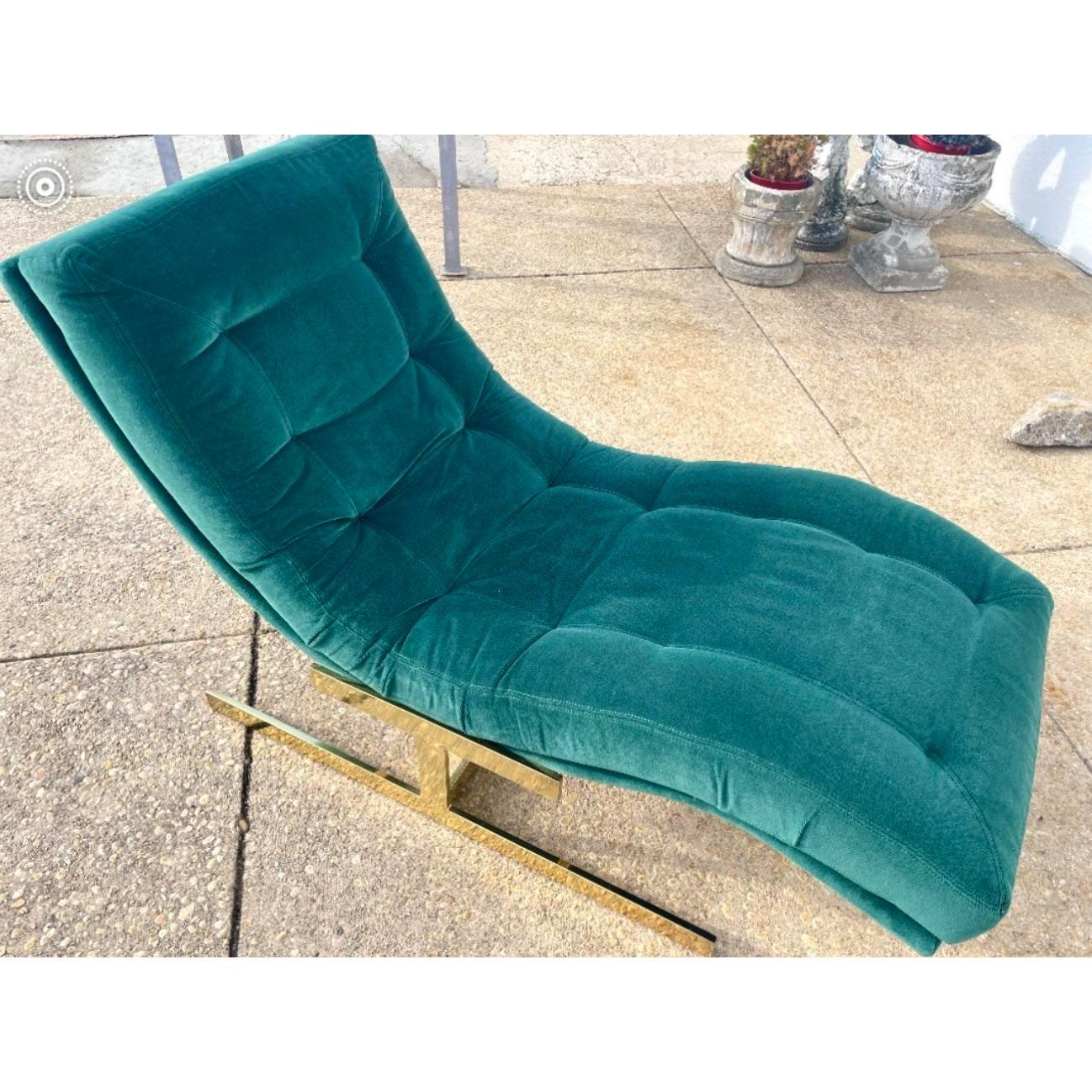 Midcentury Carson’s Wave Chaise Lounge After Milo Baughman In Good Condition In west palm beach, FL