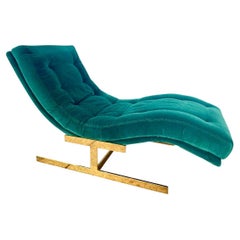 Midcentury Carson’s Wave Chaise Lounge After Milo Baughman
