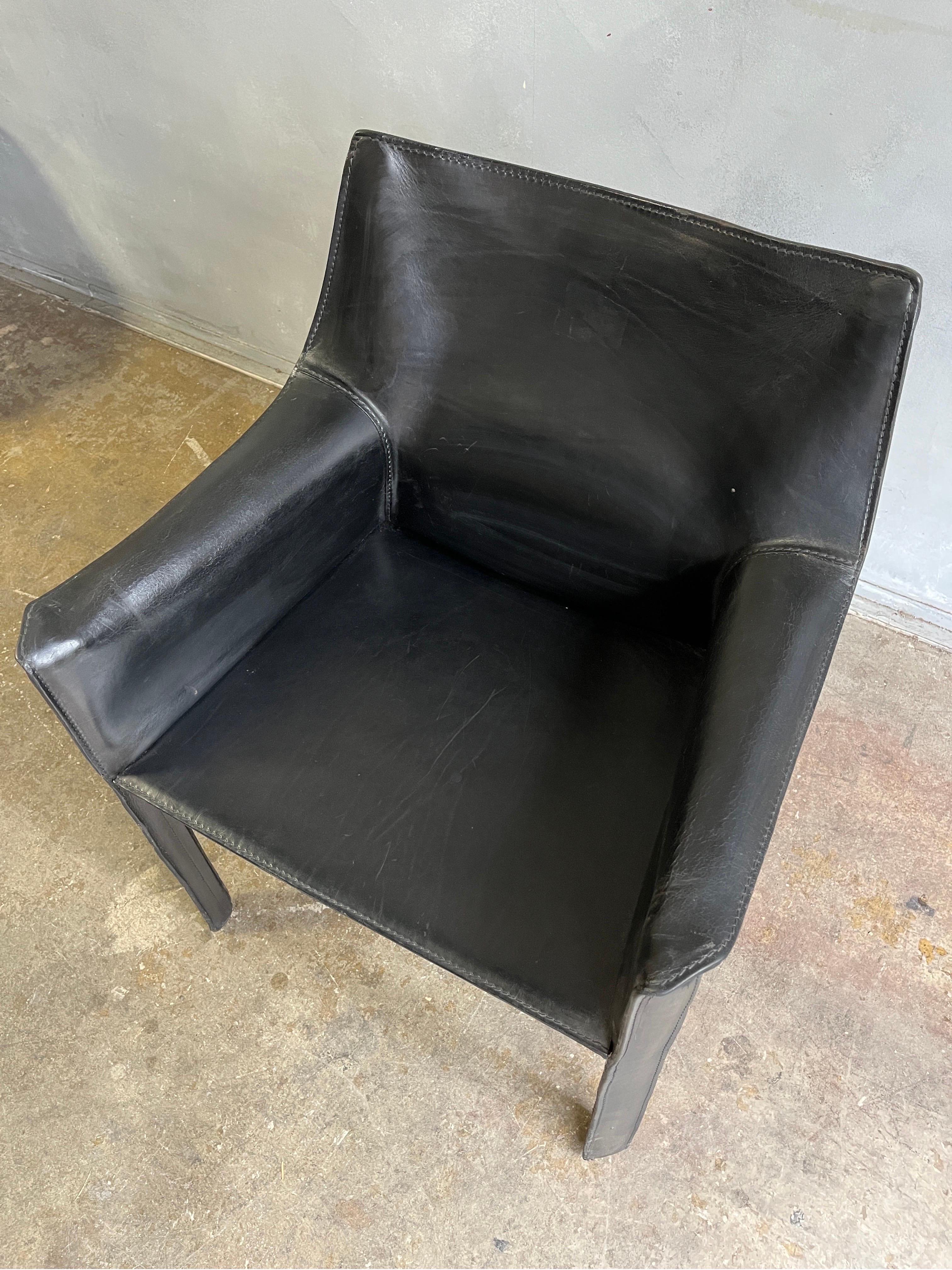 Midcentury Cassina Cab Chairs by Mario Bellini In Good Condition In BROOKLYN, NY
