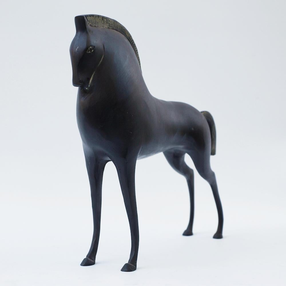 French Midcentury Cast Bronze Horse in the Manner of Boris Loved-Lorski