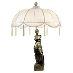 Midcentury Cast Bronze Venus de Milo Table Lamp, Neoclassical, Monumental Light