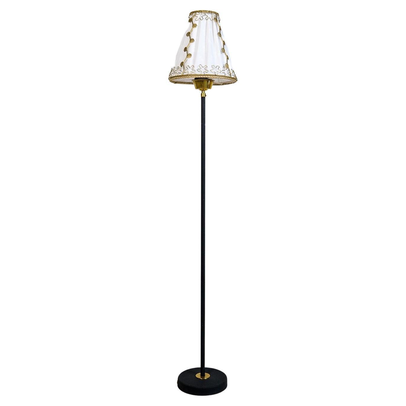 Midcentury Modern Cast Iron and Brass Floor Lamp Eric Wärnå, Sweden, 1960s