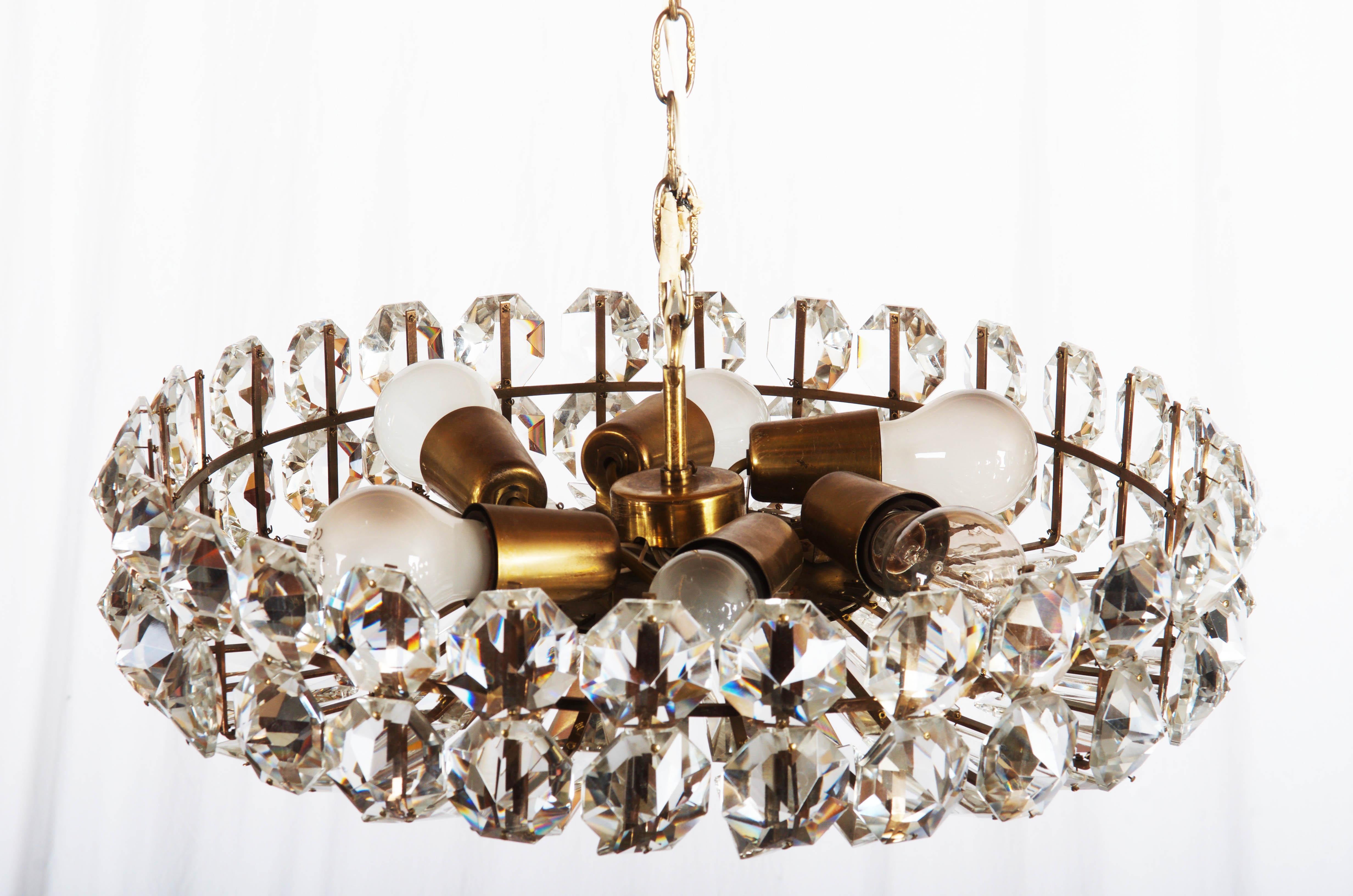 Mid-20th Century Midcentury Cat Crystal Chandelier For Sale