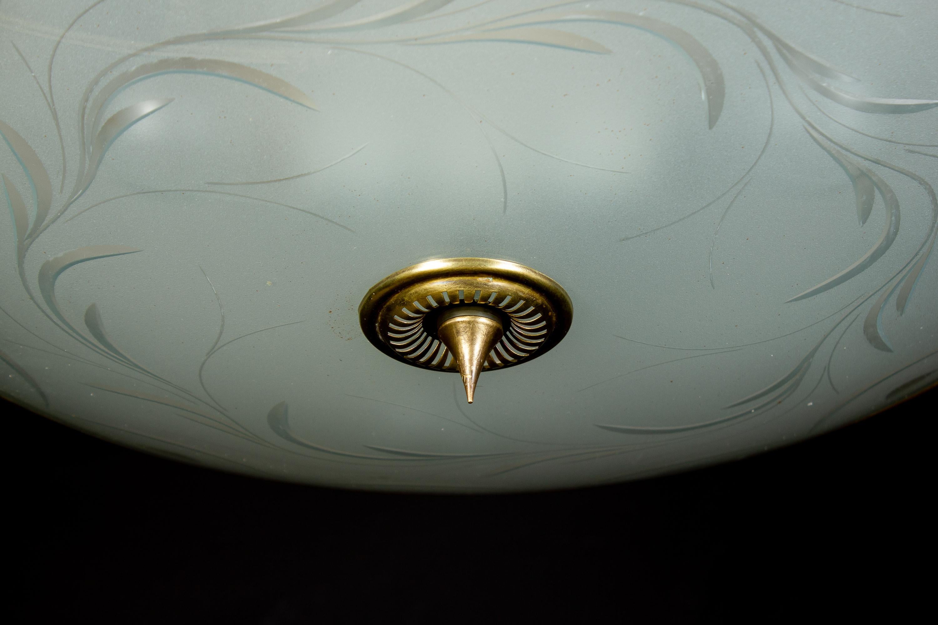 Midcentury Ceiling Fixture or Pendant by Luigi Brusotti, Italy, 1940 For Sale 2