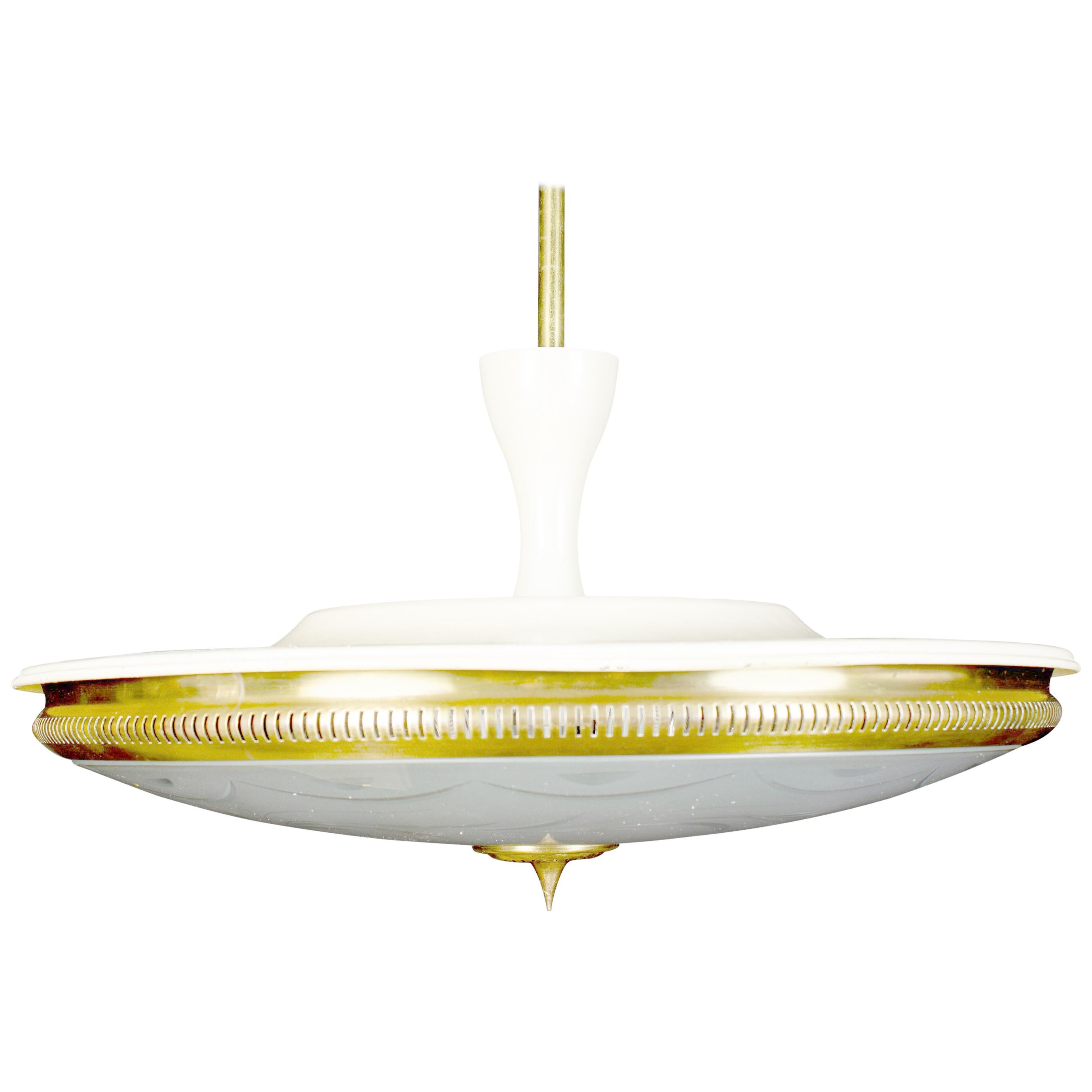 Midcentury Ceiling Fixture or Pendant by Luigi Brusotti, Italy, 1940 For Sale