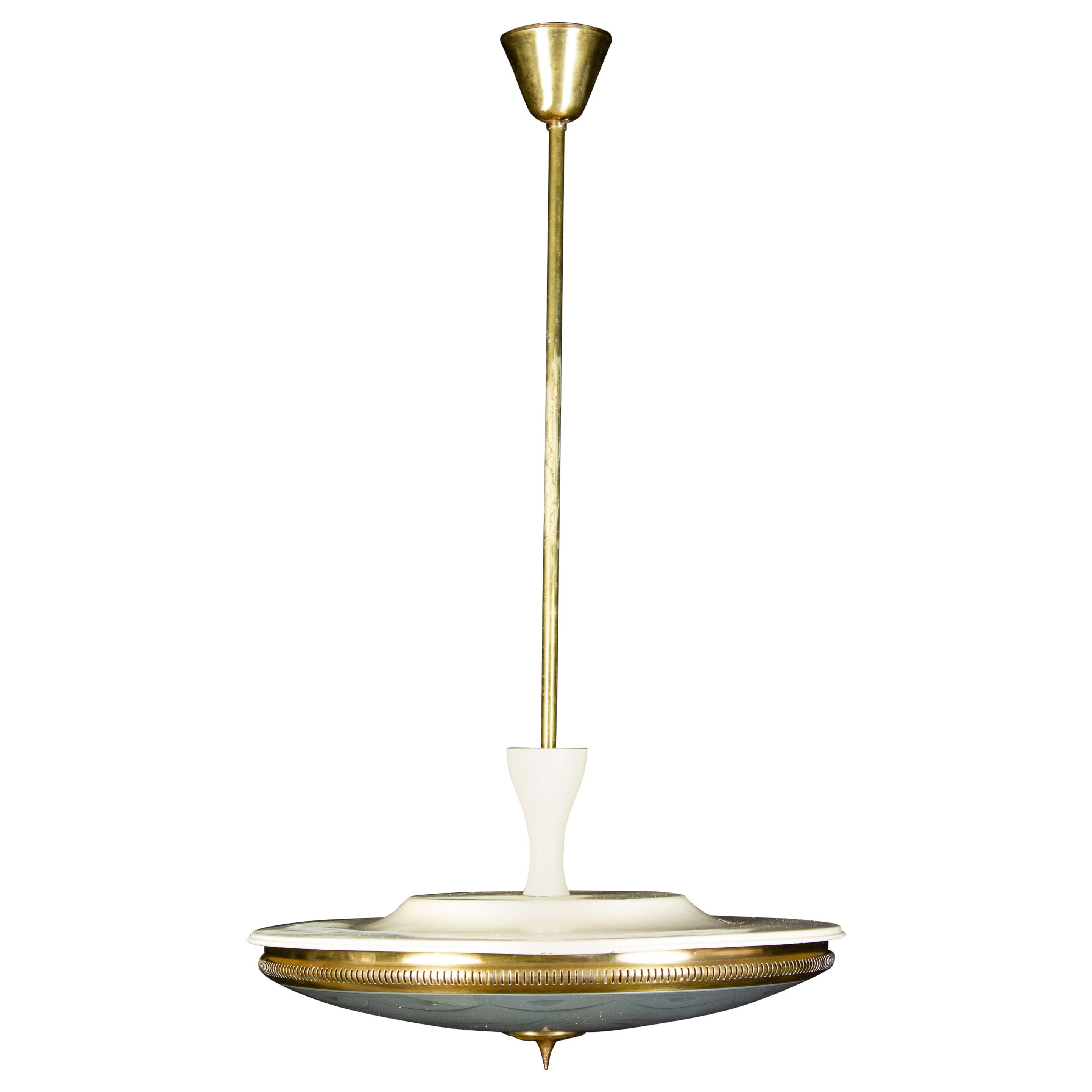 Midcentury Ceiling Fixture or Pendant by Luigi Brusotti, Italy, 1940 For Sale