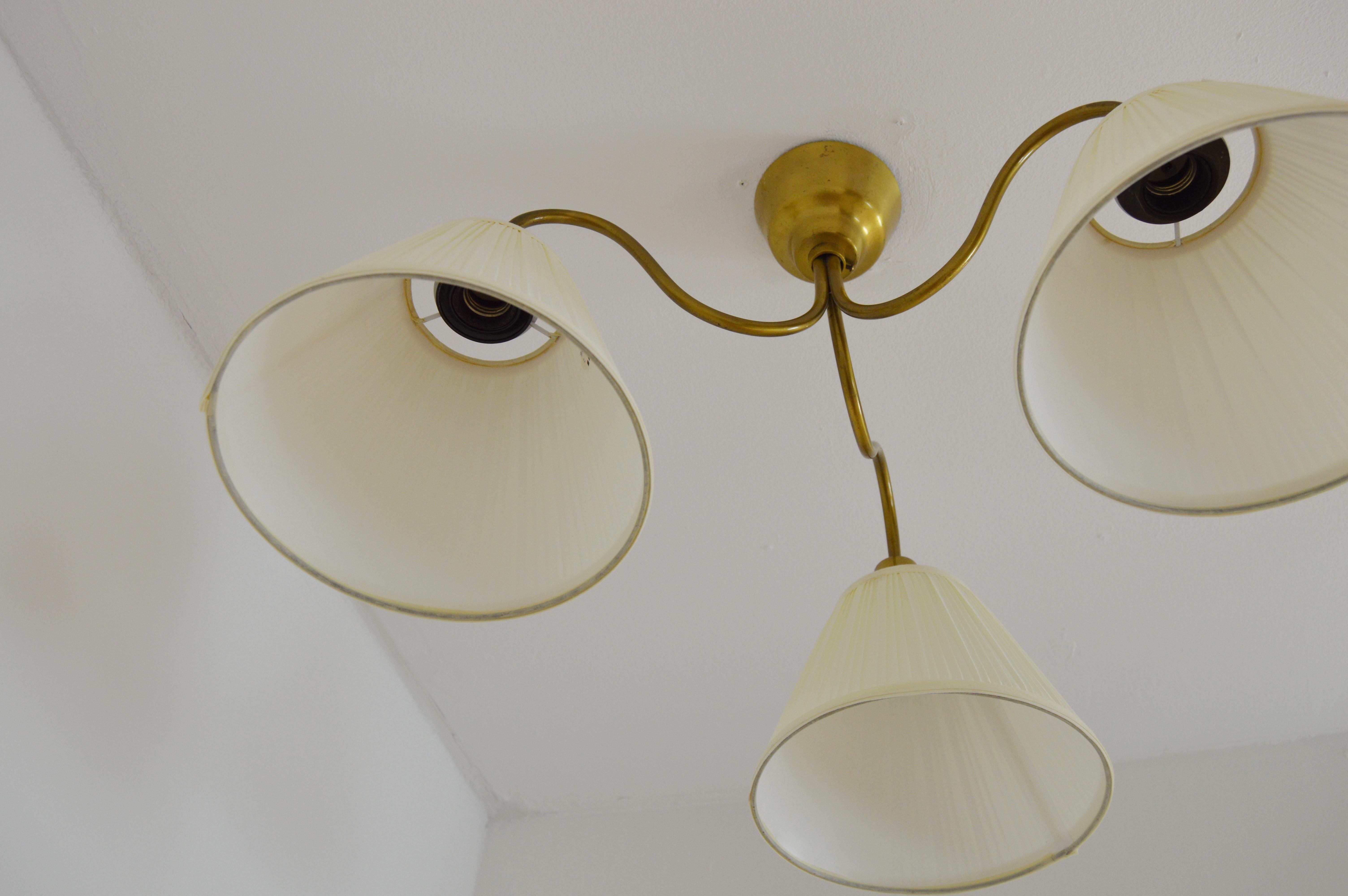 Midcentury Ceiling Lamp by Hans Bergström Ateljé Lyktan in Brass For Sale 2