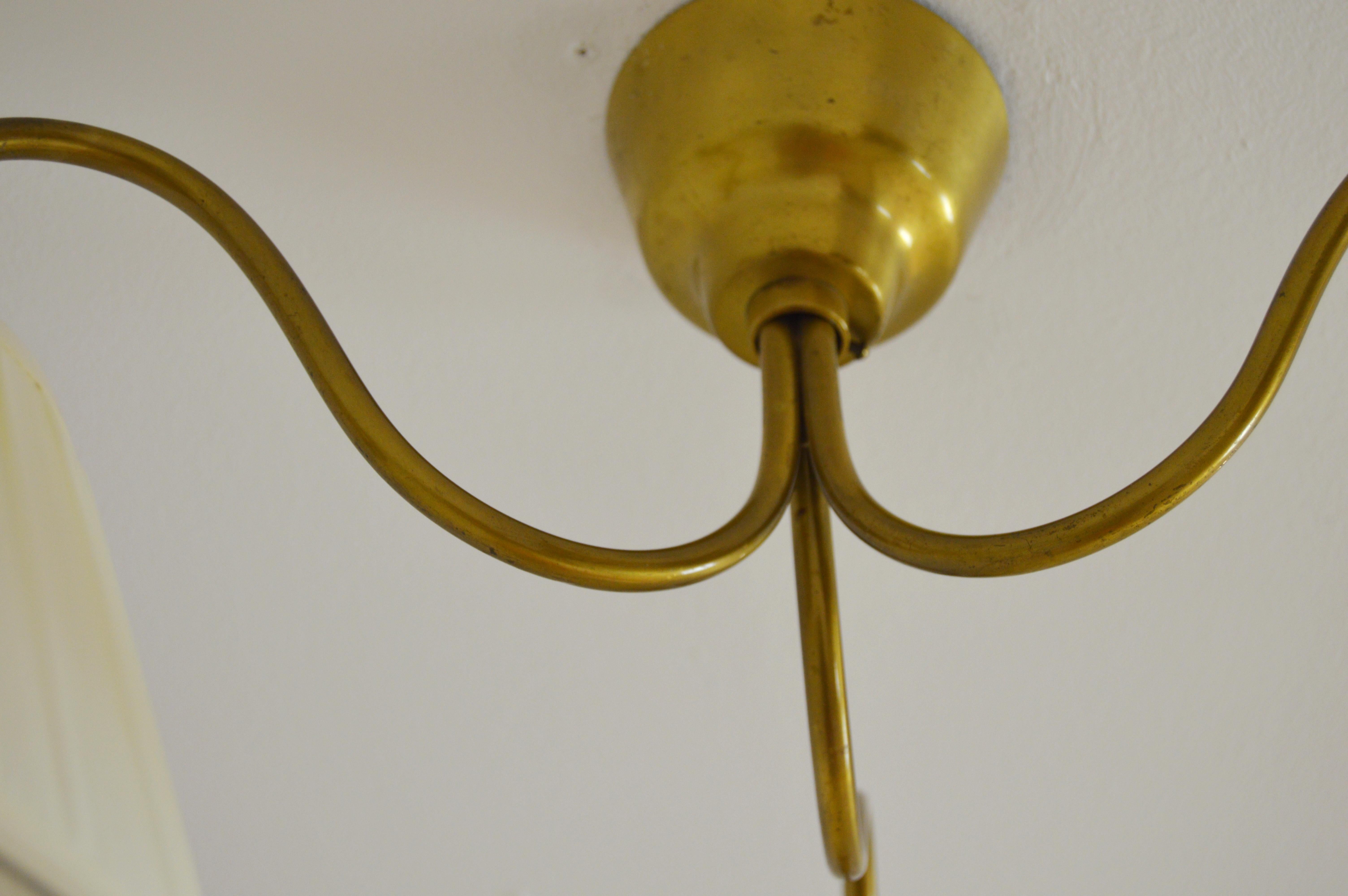 Midcentury Ceiling Lamp by Hans Bergström Ateljé Lyktan in Brass For Sale 3