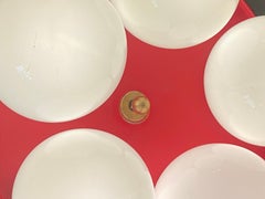 Midcentury Ceiling Lamp Five Bulbs Attributed to Max Bill for TEMDE