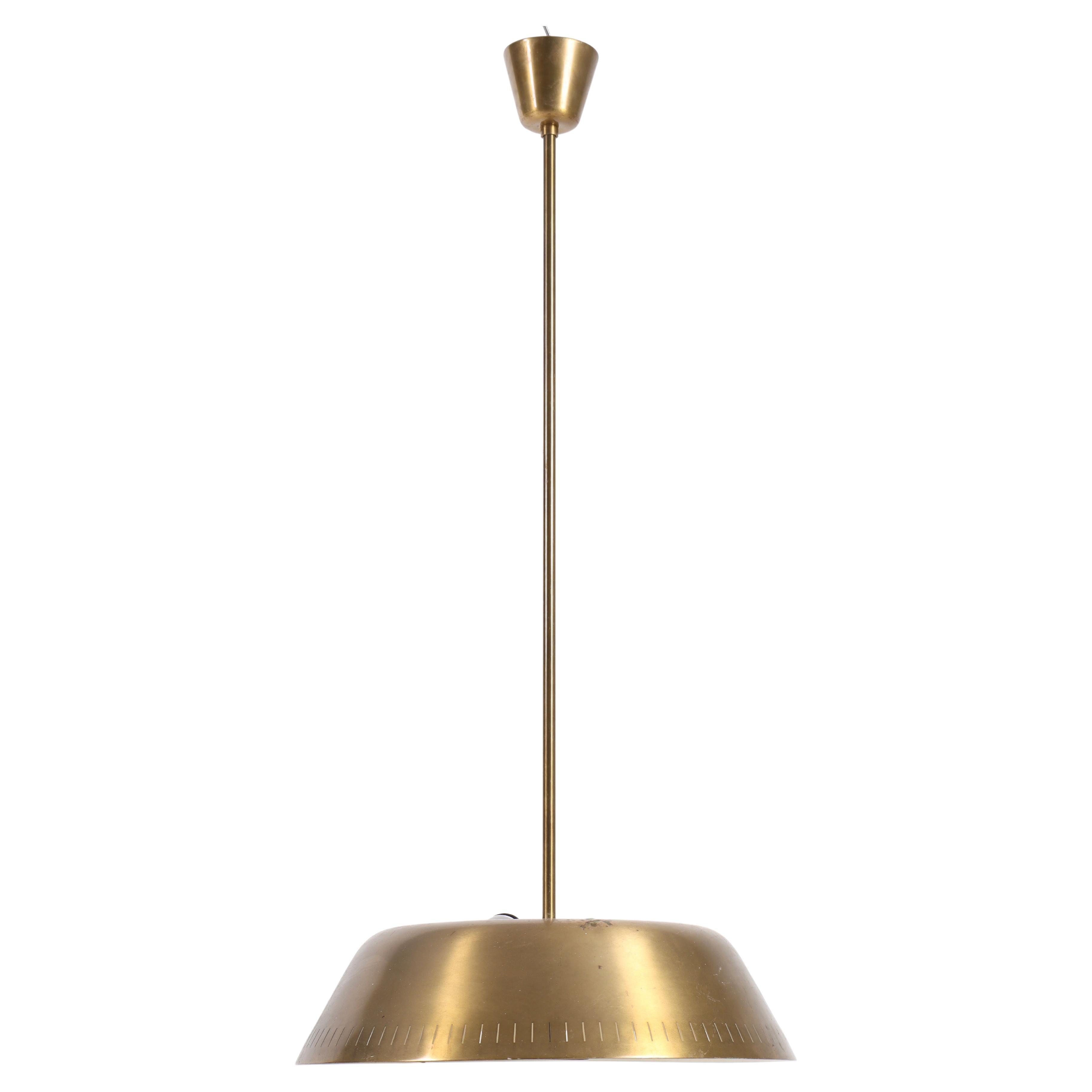 Midcentury Ceiling Lamp in Brass by Harald Notini, 1950s For Sale