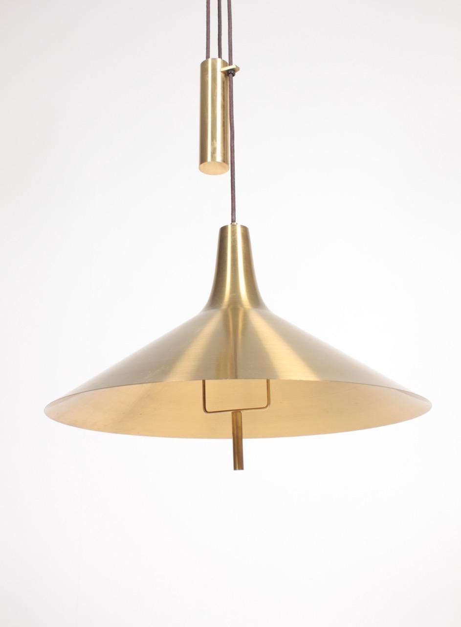 Midcentury Ceiling Lamp in Brass by T.H. Valentiner, 1960s 4