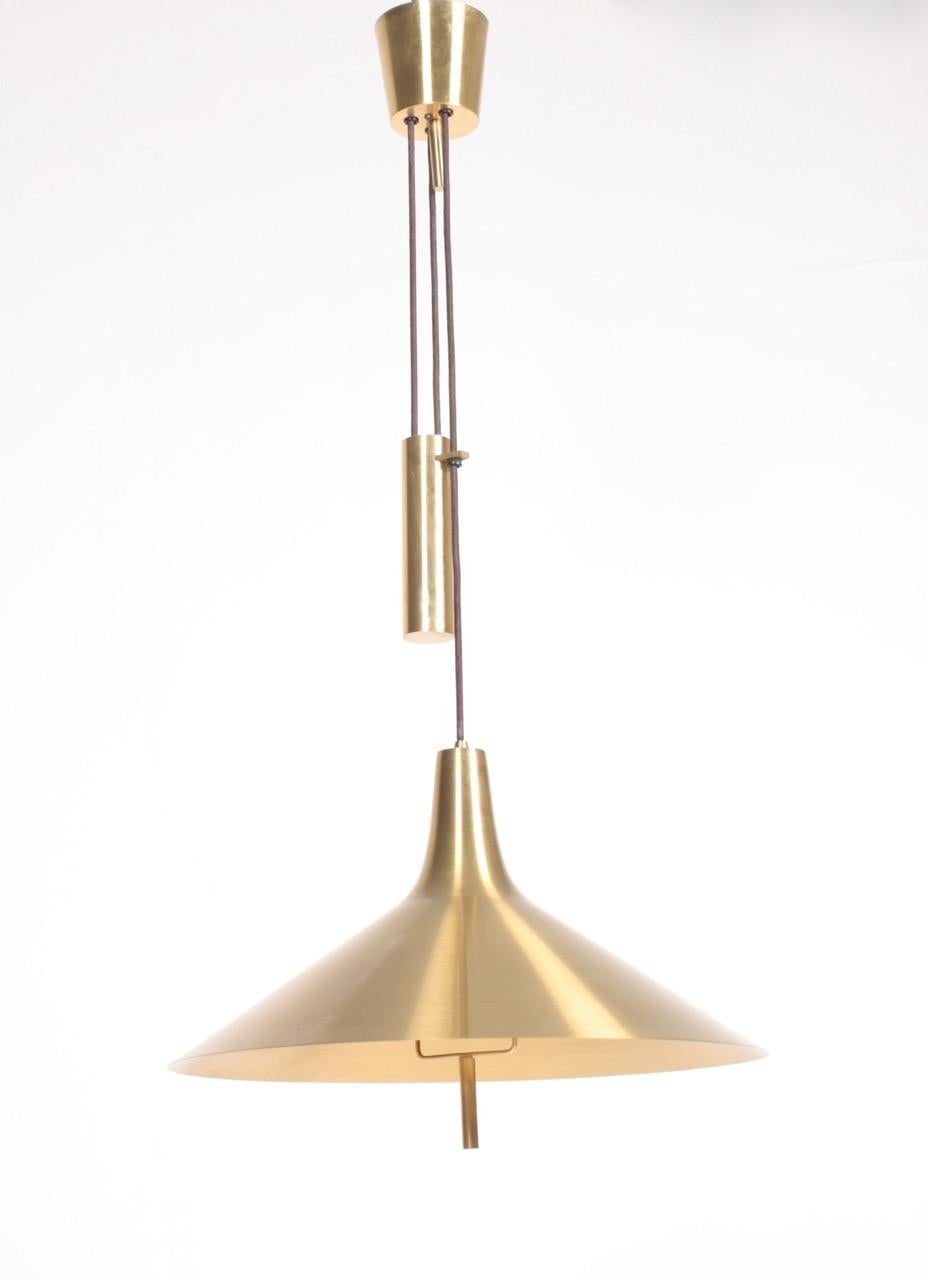 Midcentury Ceiling Lamp in Brass by T.H. Valentiner, 1960s 6