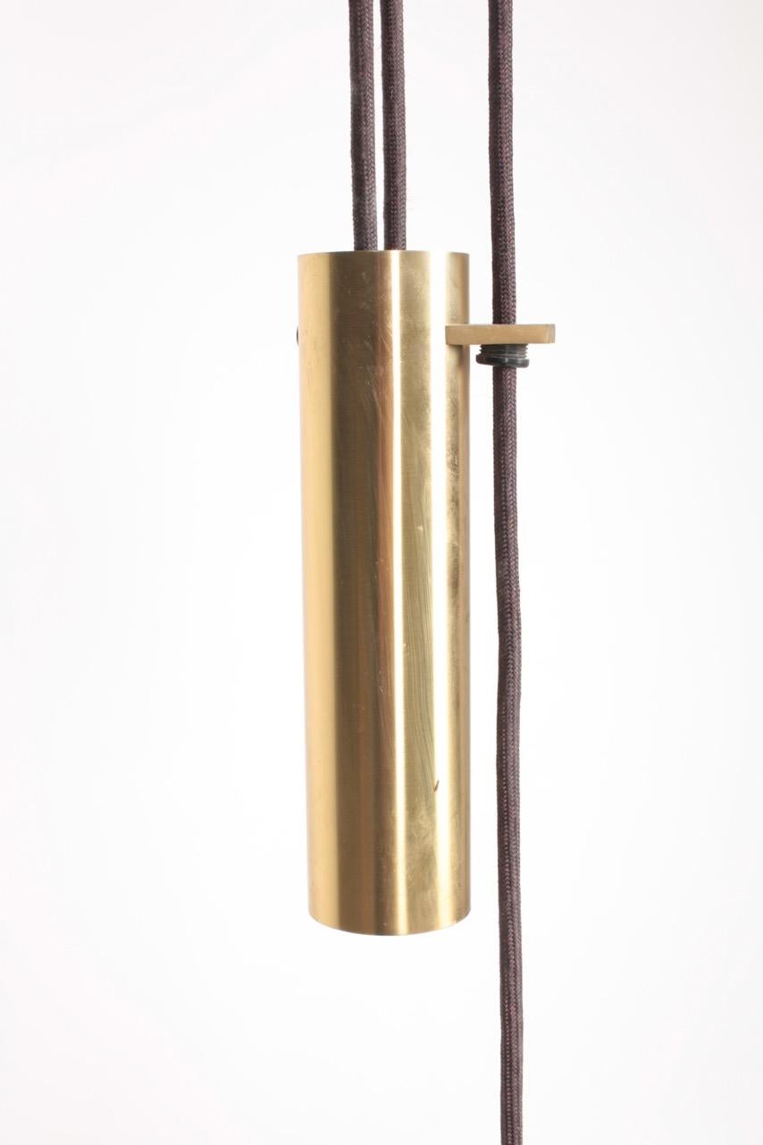 Danish Midcentury Ceiling Lamp in Brass by T.H. Valentiner, 1960s