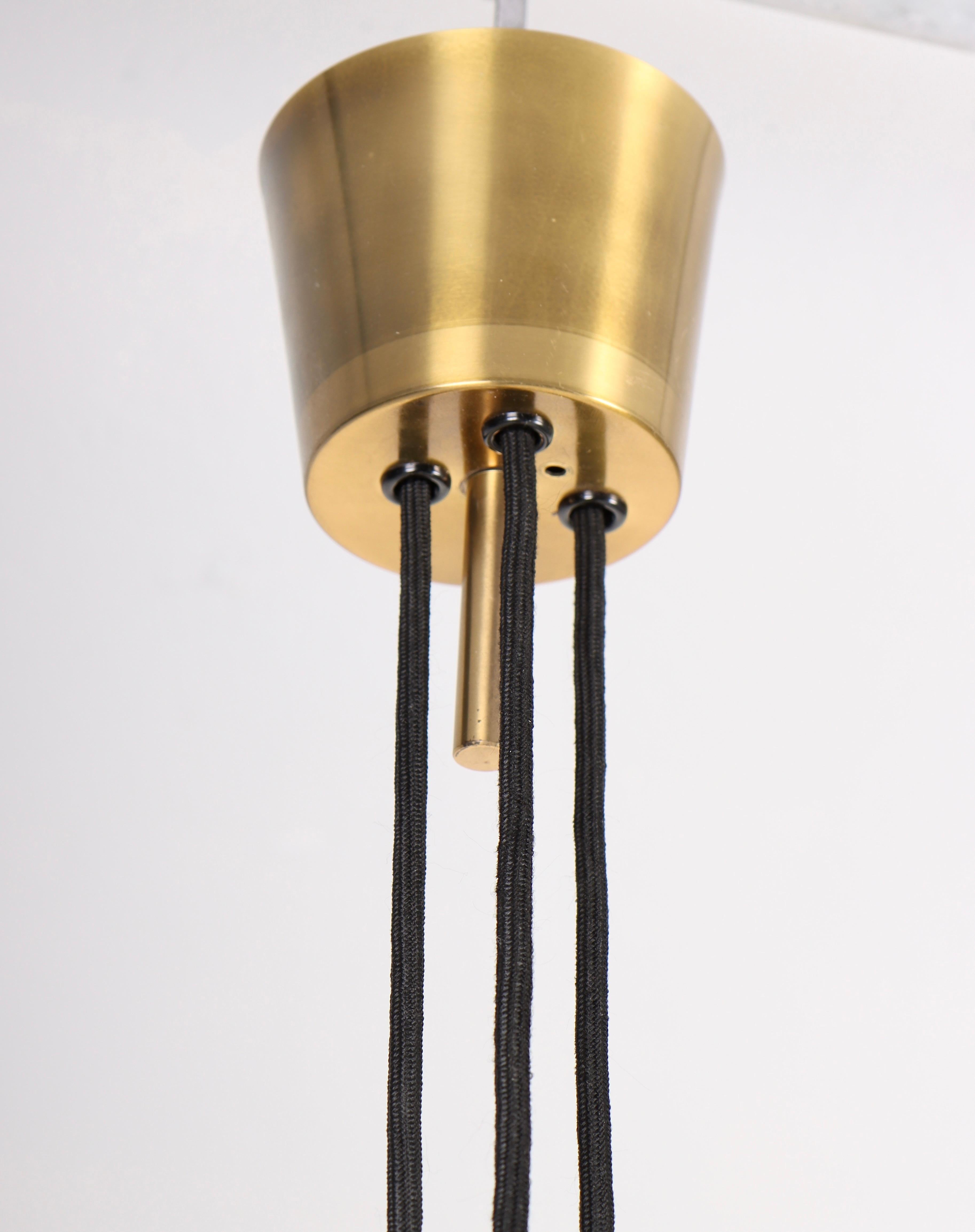 Danish Midcentury Ceiling Lamp in Brass by T.H. Valentiner, 1960s For Sale