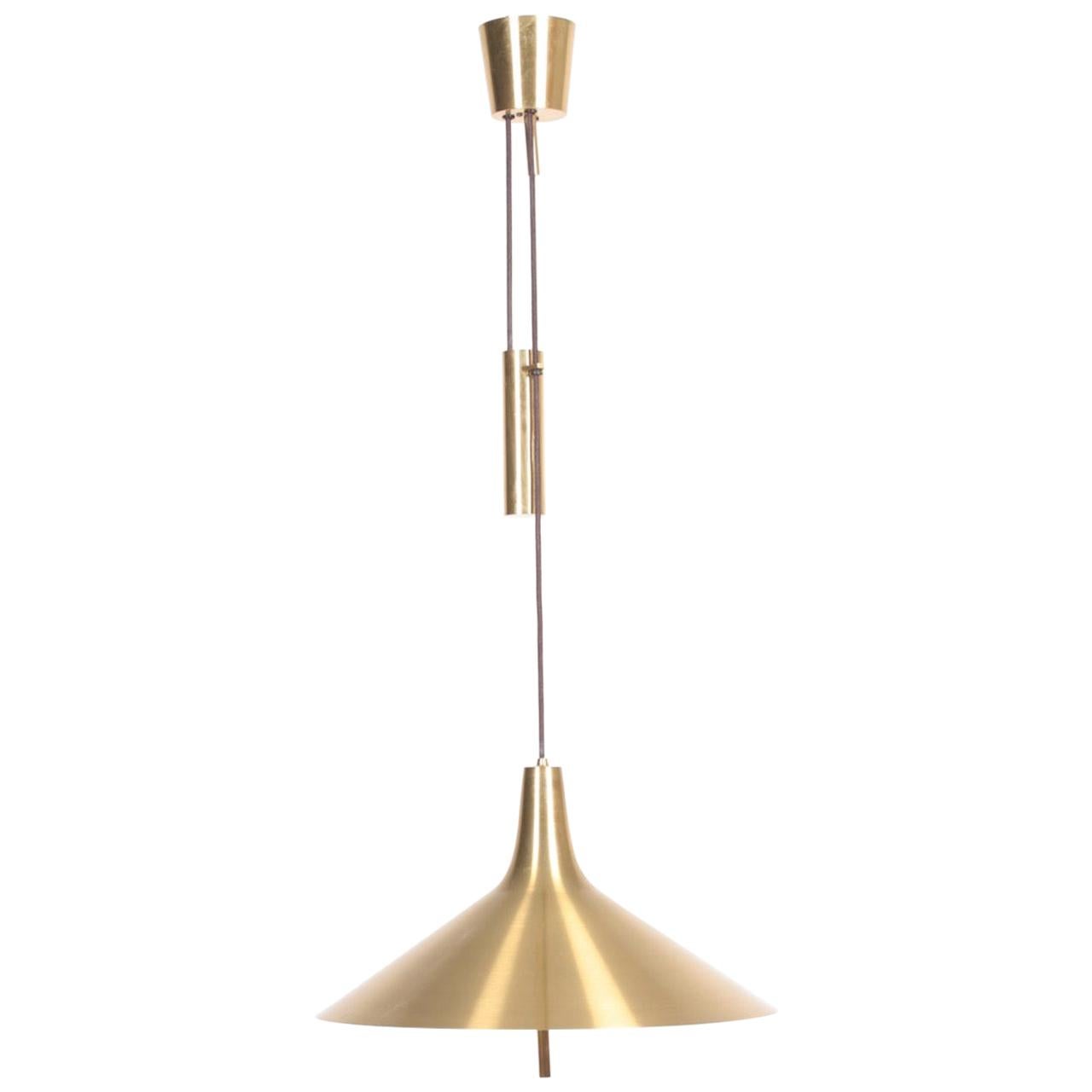 Midcentury Ceiling Lamp in Brass by T.H. Valentiner, 1960s