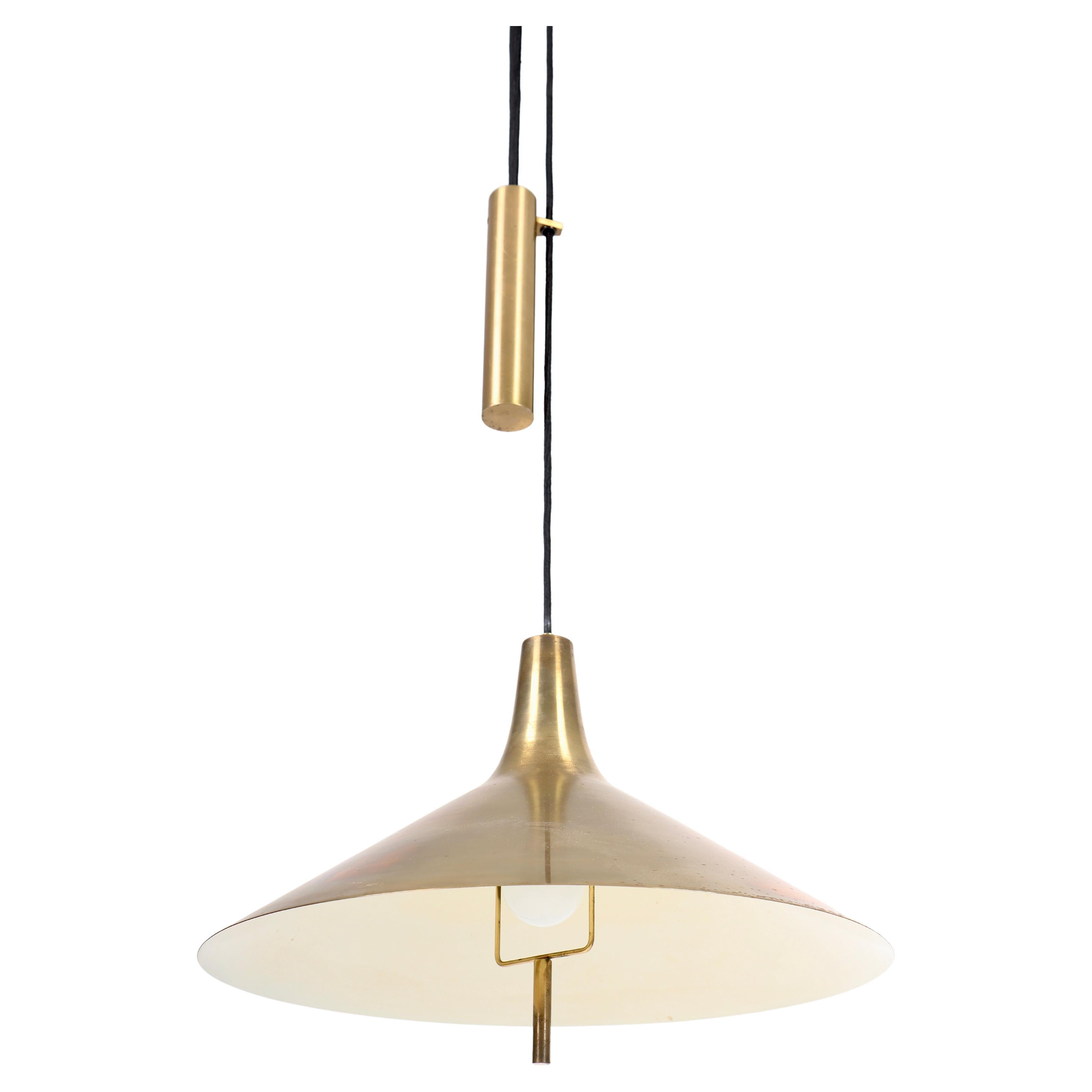 Midcentury Ceiling Lamp in Brass by T.H. Valentiner, 1960s For Sale