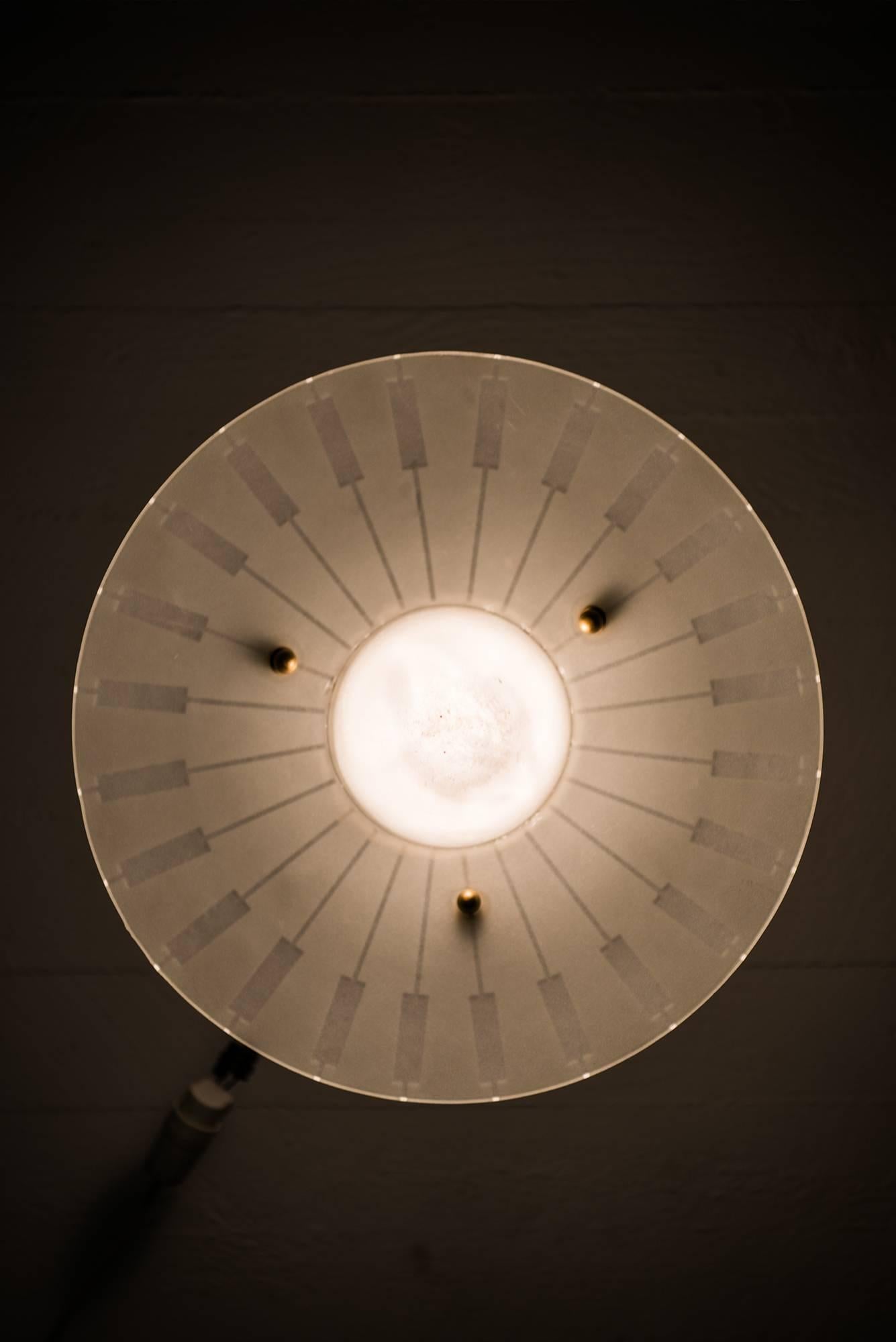 Midcentury Ceiling Lamp in Etched Glass Produced in Sweden In Excellent Condition In Limhamn, Skåne län