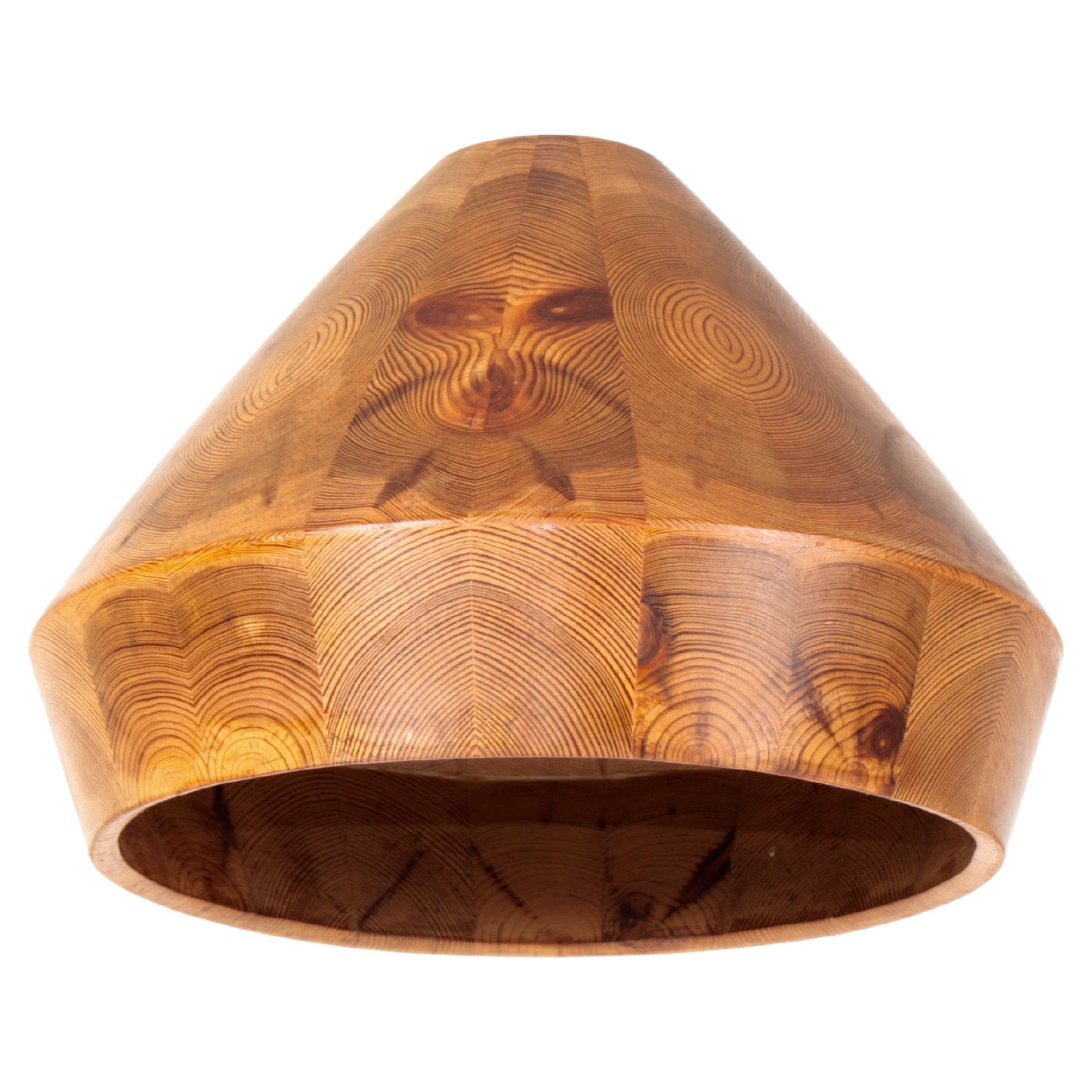 Midcentury Ceiling Lamp in Solid Pine, Made in Denmark 1960s For Sale
