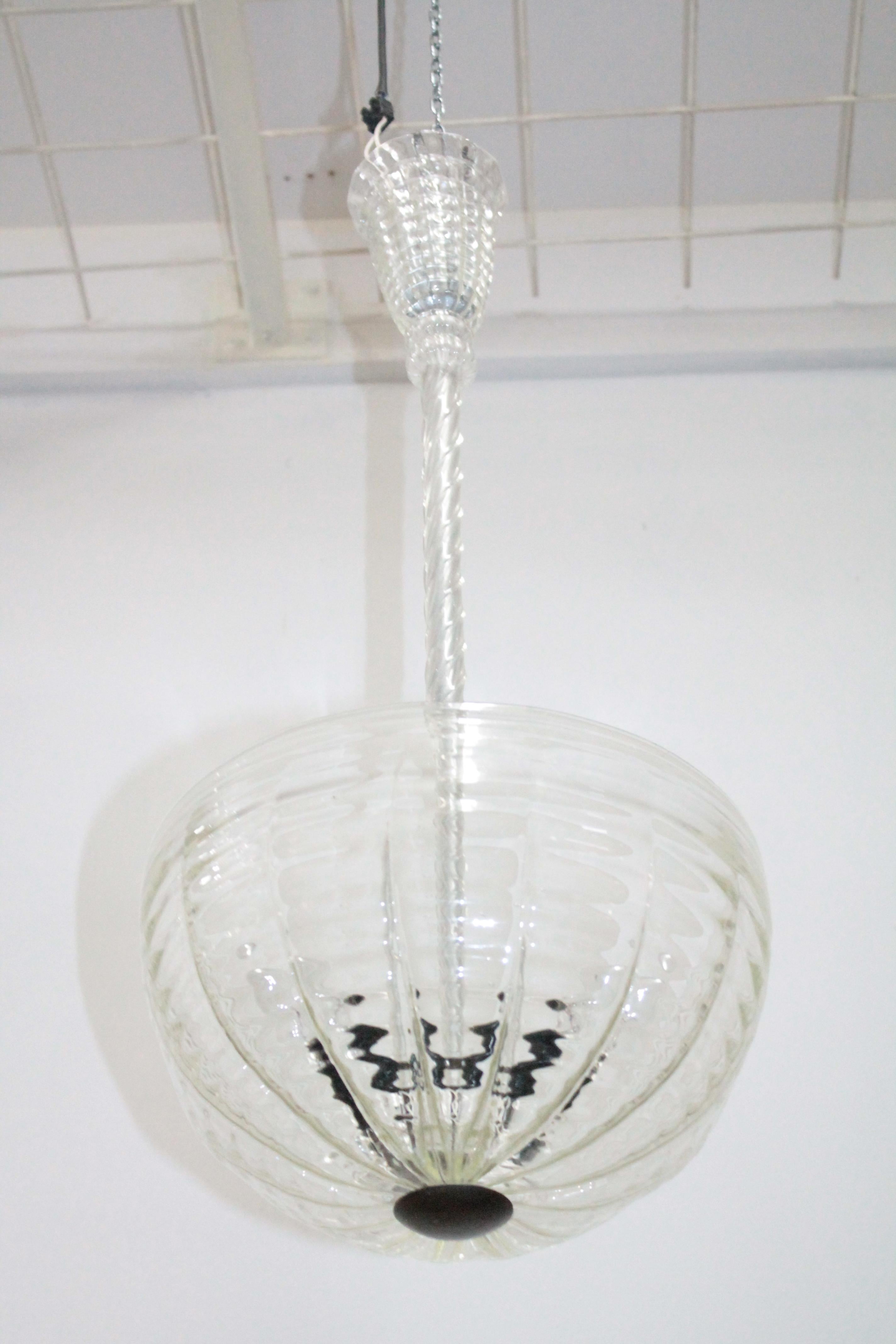 Midcentury Ceiling Lamp Murano Glass by Barovier & Toso, 1950s 5