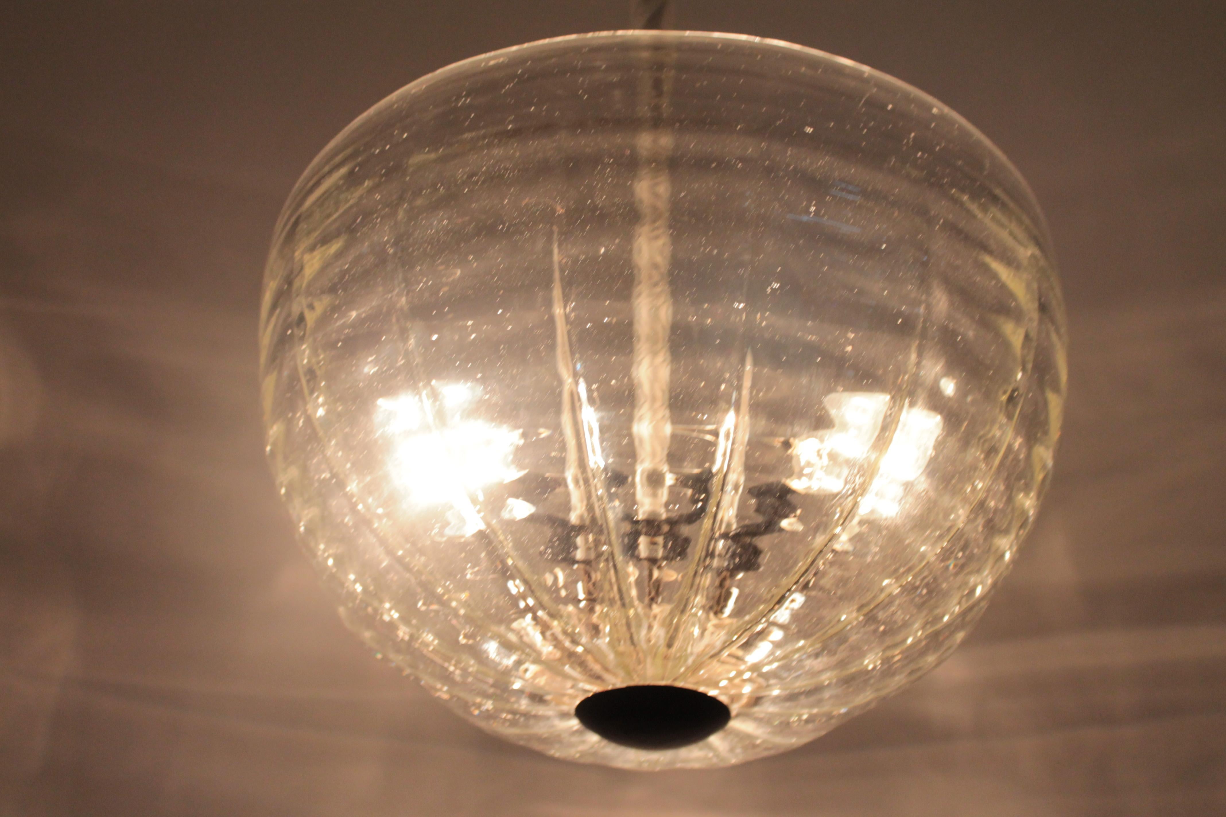 Midcentury Ceiling Lamp Murano Glass by Barovier & Toso, 1950s 3