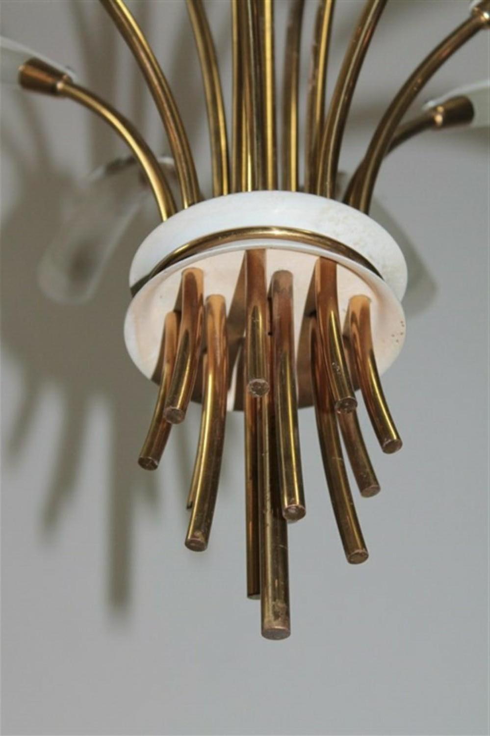 Midcentury Ceiling Light in the Style of Arredoluce Angelo Lelli In Good Condition For Sale In Palermo, Palermo