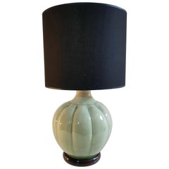 Midcentury Celadon Green Table Lamp Made in Italy