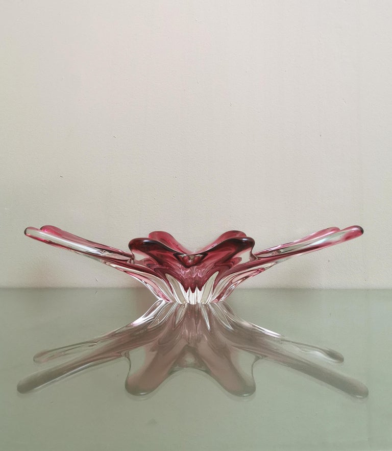 Midcentury Centerpiece Murano Glass Large Italian Design, 1970s In Good Condition For Sale In Palermo, IT