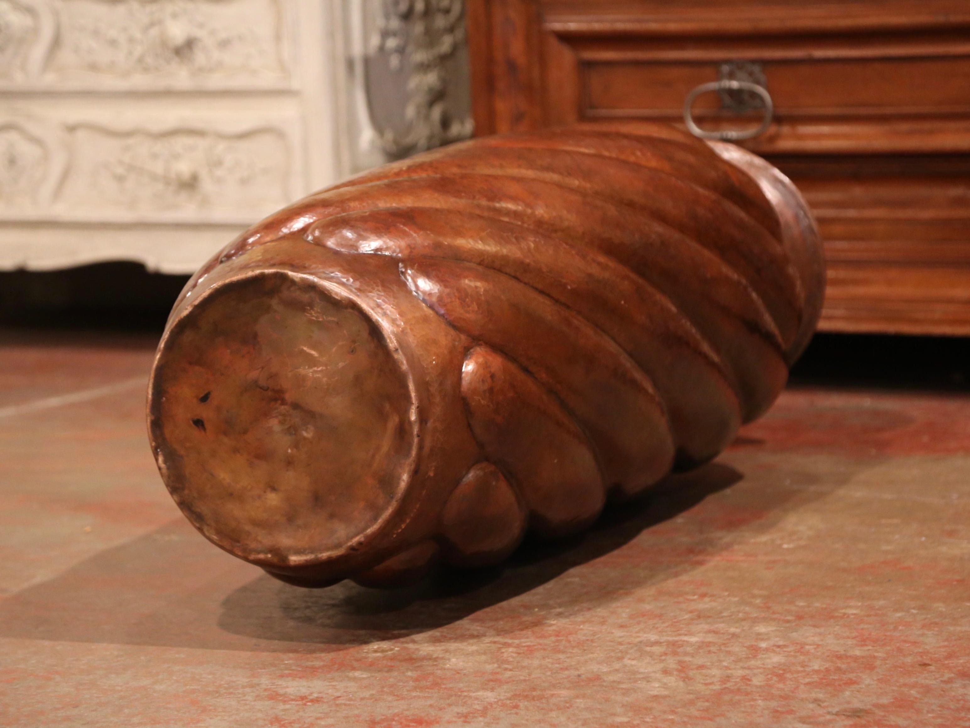 20th Century Midcentury Century Tall Mexican Hammered Copper Floor Vase