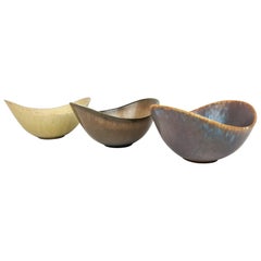 Midcentury Ceramic 3 Bowls Gunnar Nylund Rörstrand, Sweden