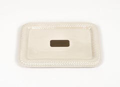 Plateau de service en céramique et laiton de Tommaso Barbi, Italie, années 1970