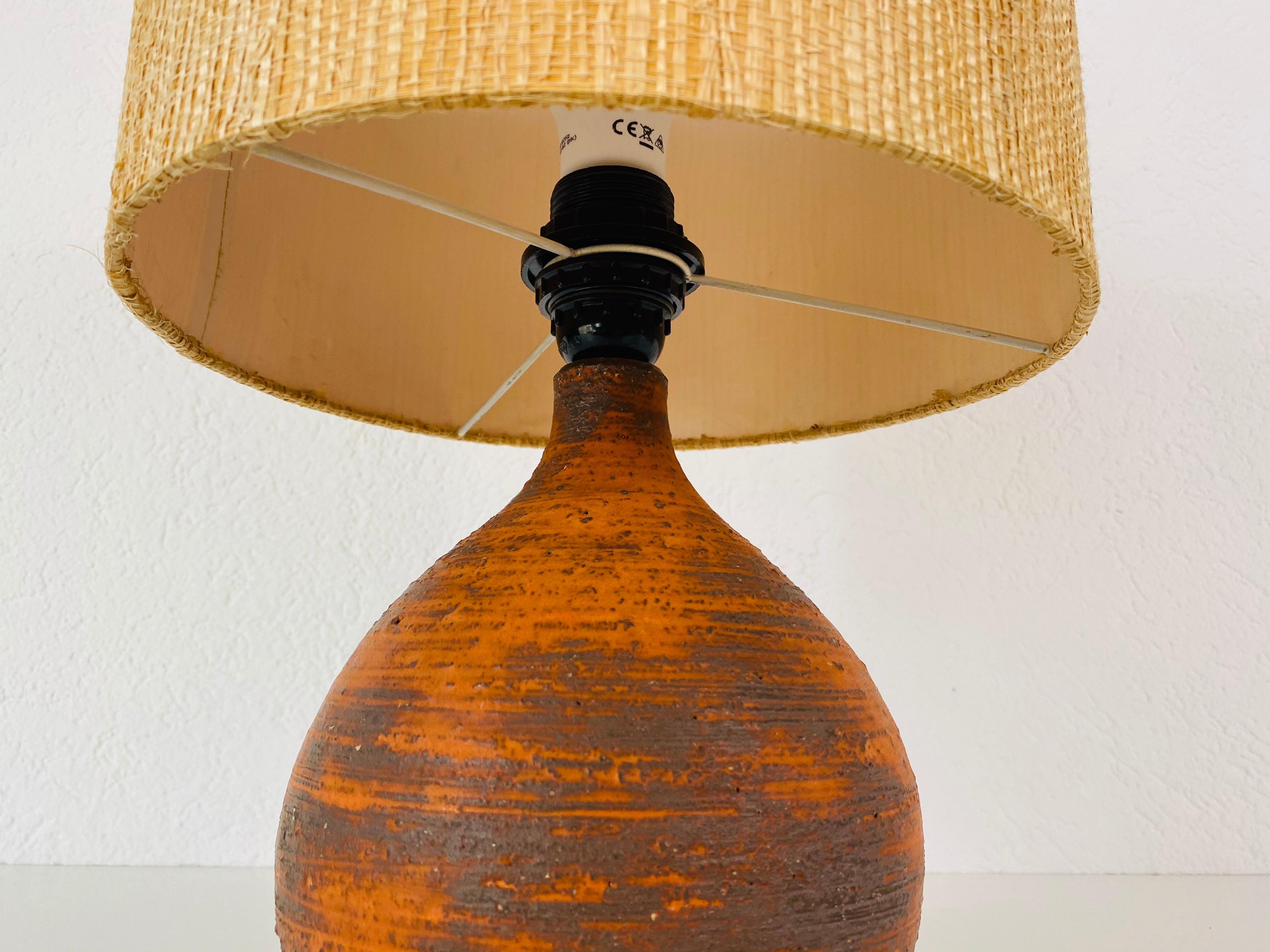 European Midcentury Ceramic Base Table Lamp, 1960s