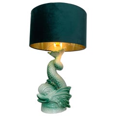 Midcentury Ceramic Classical Dolphin Lamp
