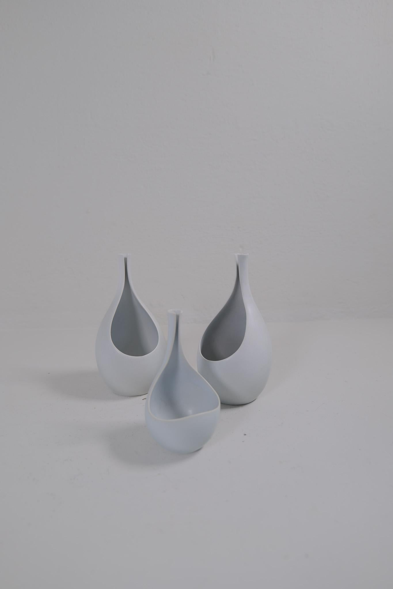 Keramik-Kollektion von „Pungo“-Vasen Stig Lindberg Gustavsberg aus der Mitte des Jahrhunderts, 1950er Jahre (Skandinavische Moderne) im Angebot
