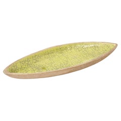 Midcentury Ceramic Crackle Glaze Plate by Barbara Willis, United States