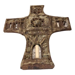 Midcentury Ceramic Cross Sconce
